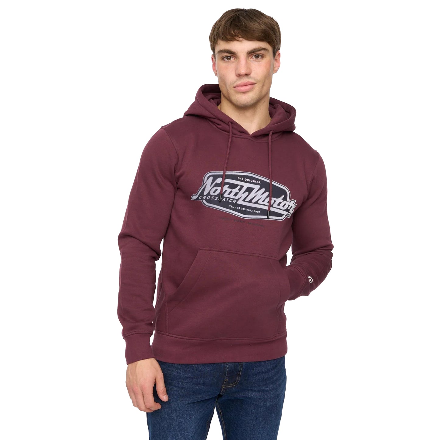 Rum Raisin - Side - Crosshatch Mens Hellmere Hoodie