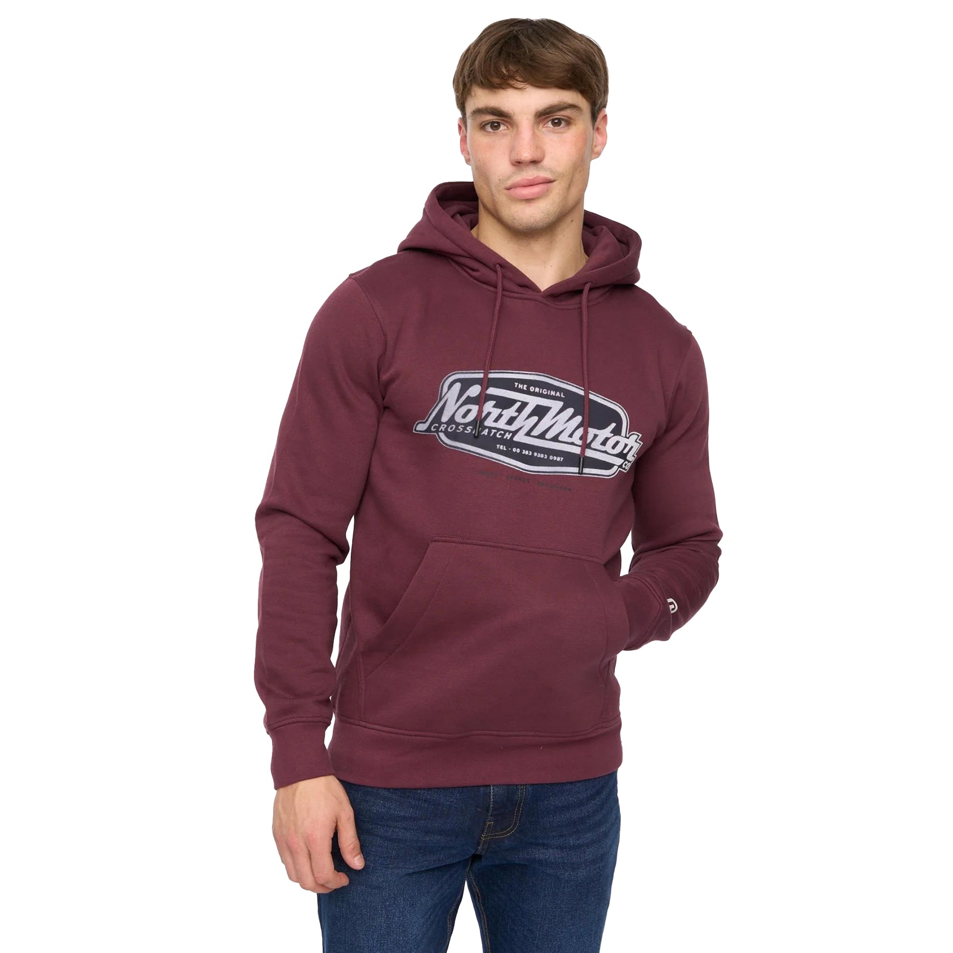 Rum Raisin - Side - Crosshatch Mens Hellmere Hoodie