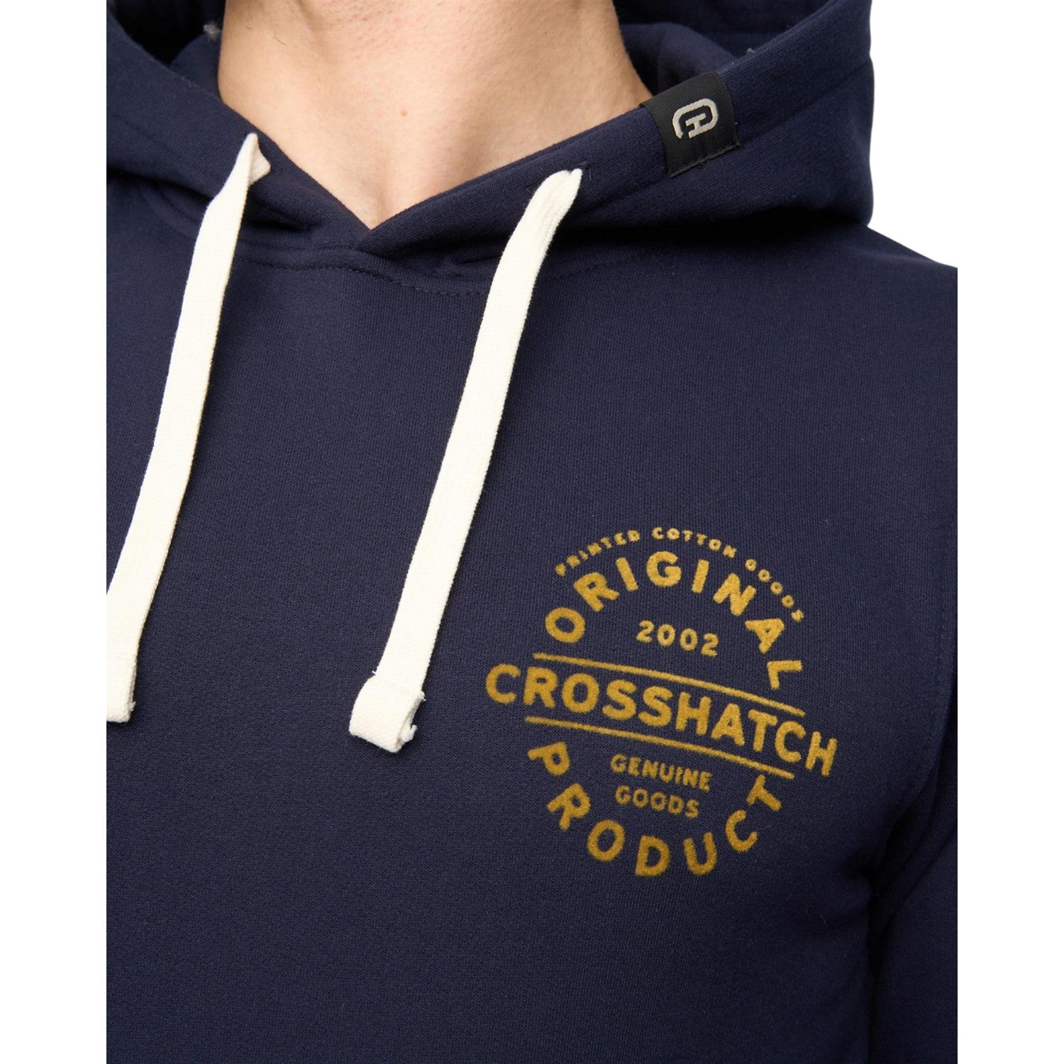 Navy - Side - Crosshatch Mens Cresswell Hoodie