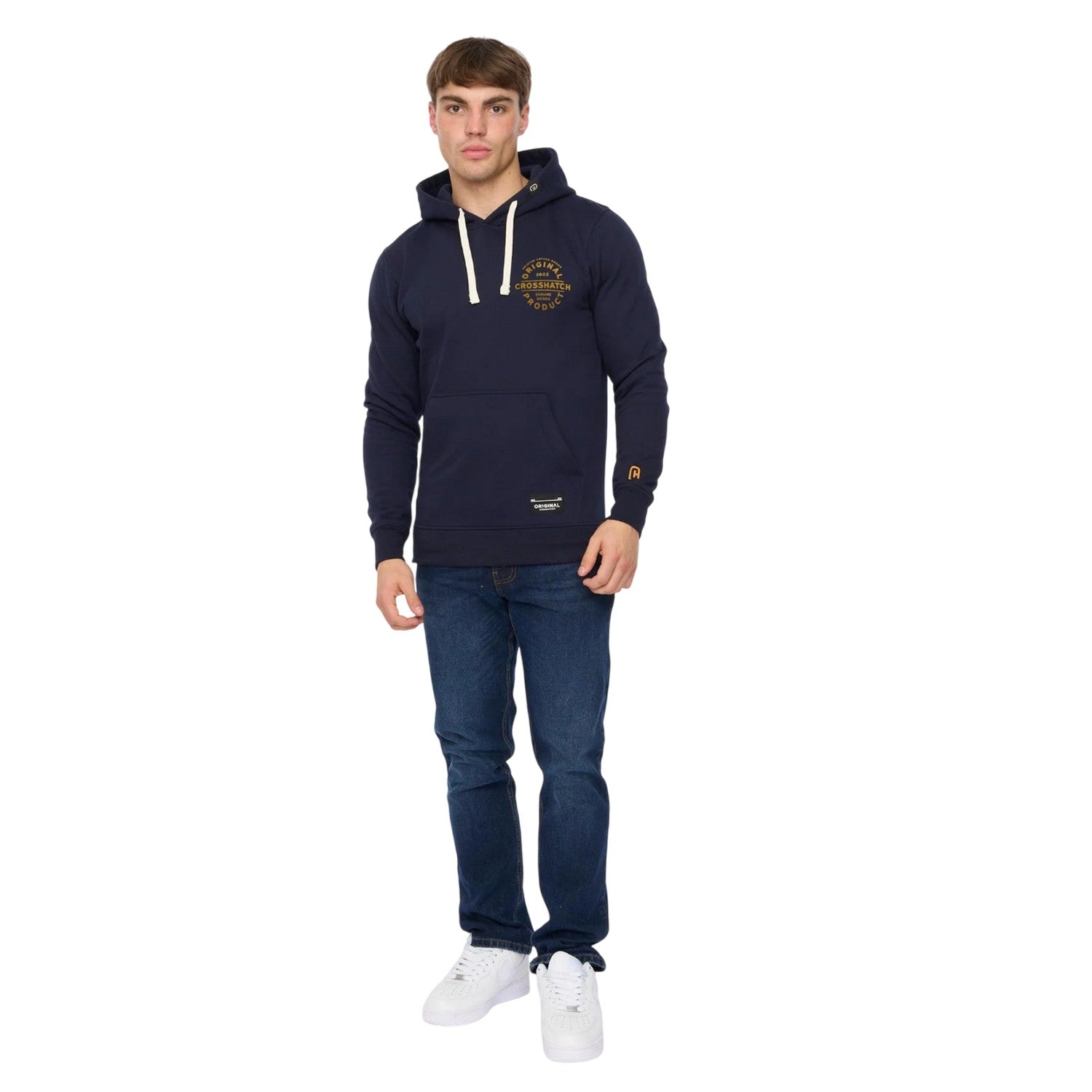 Navy - Lifestyle - Crosshatch Mens Cresswell Hoodie