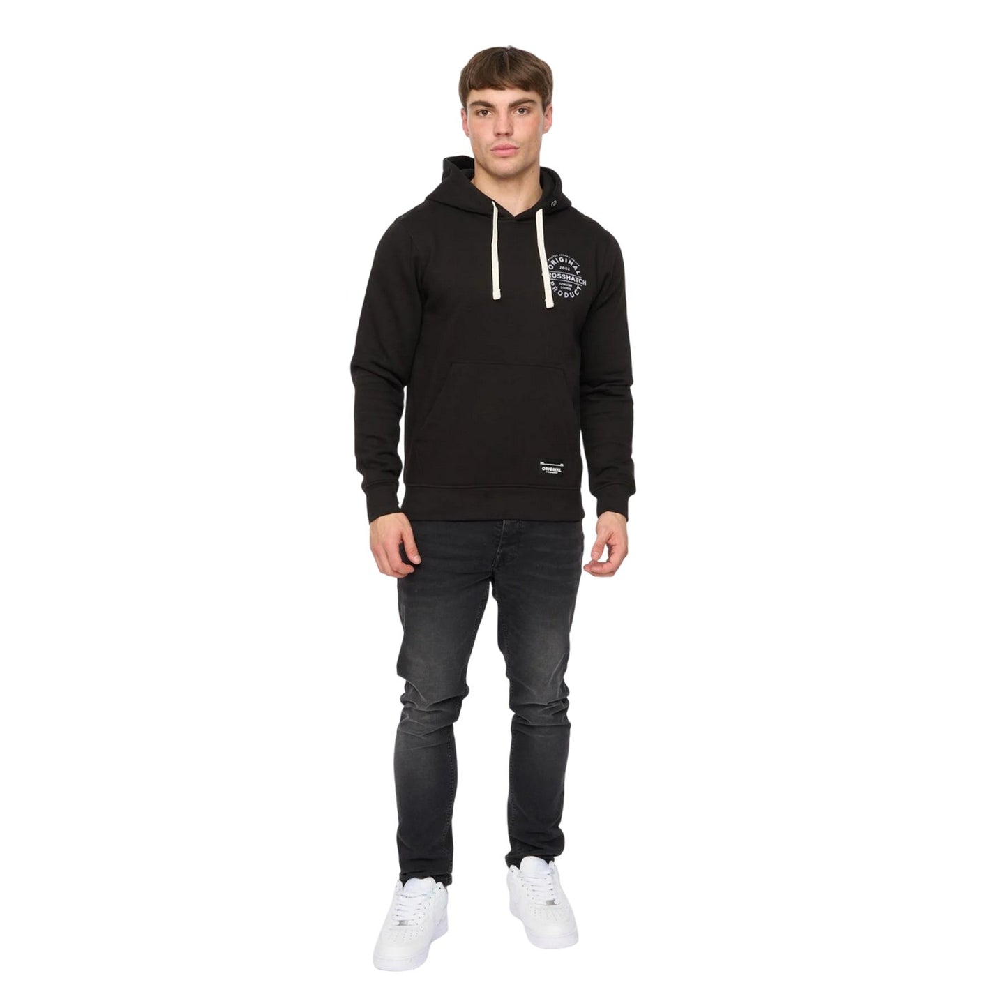 Black - Lifestyle - Crosshatch Mens Cresswell Hoodie
