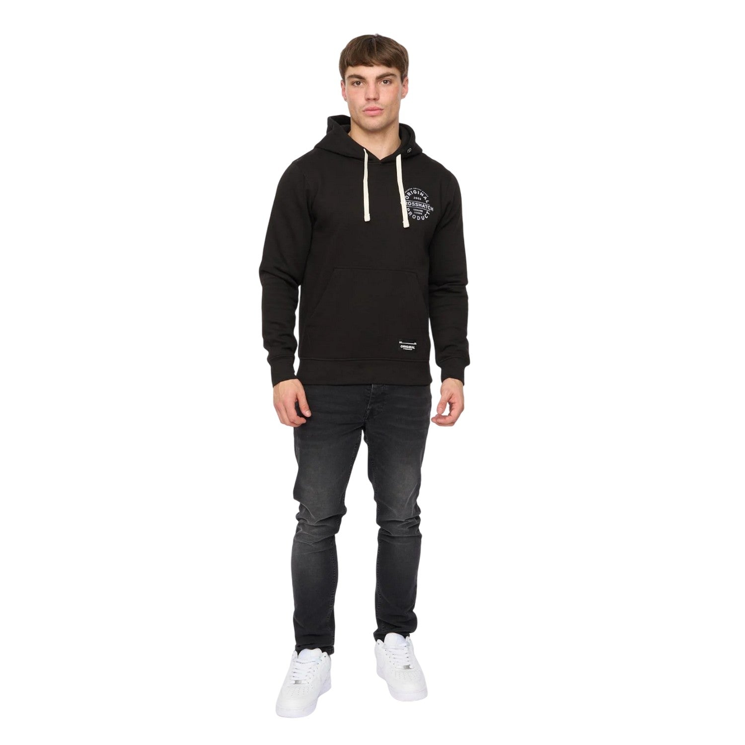 Black - Lifestyle - Crosshatch Mens Cresswell Hoodie