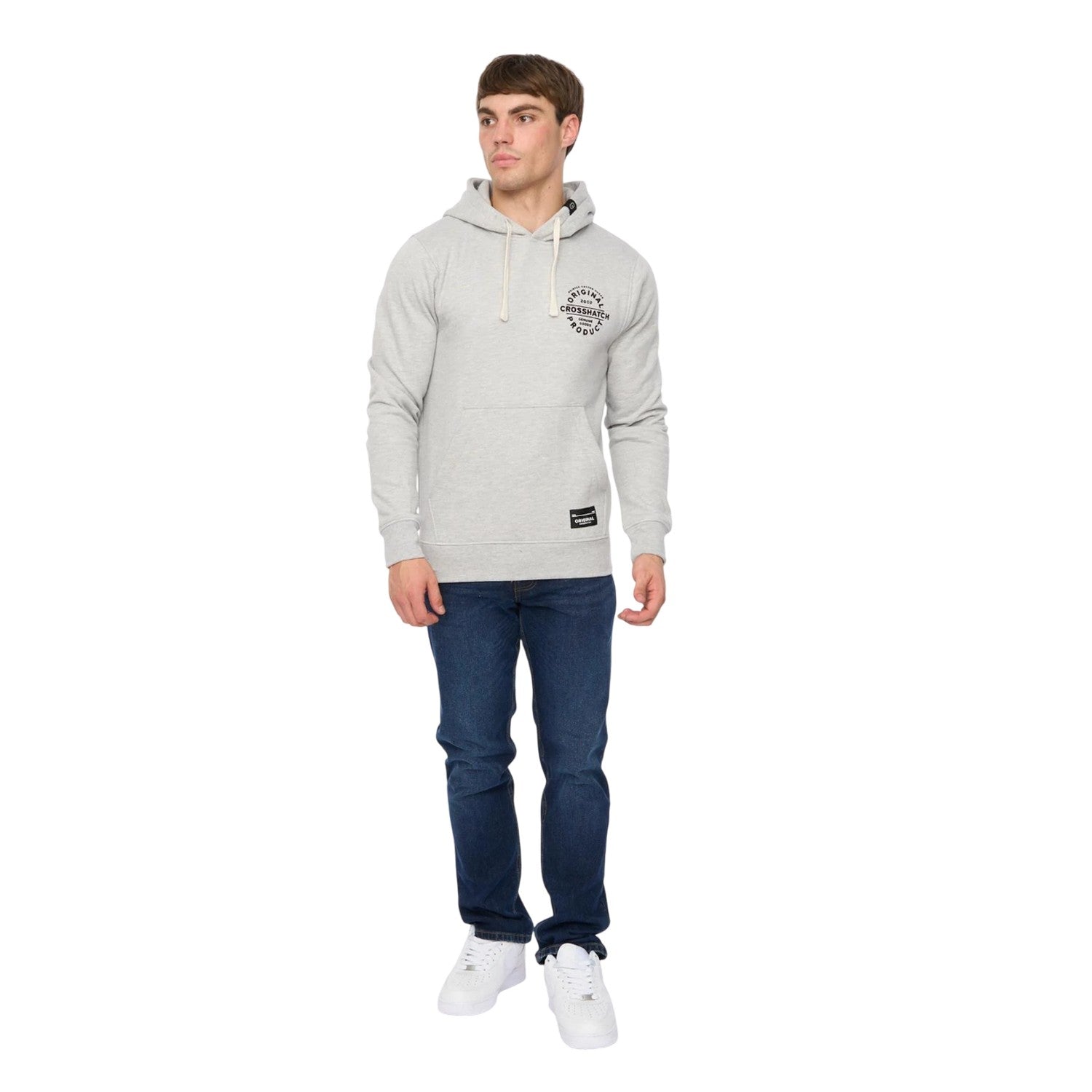 Grey Marl - Lifestyle - Crosshatch Mens Cresswell Hoodie