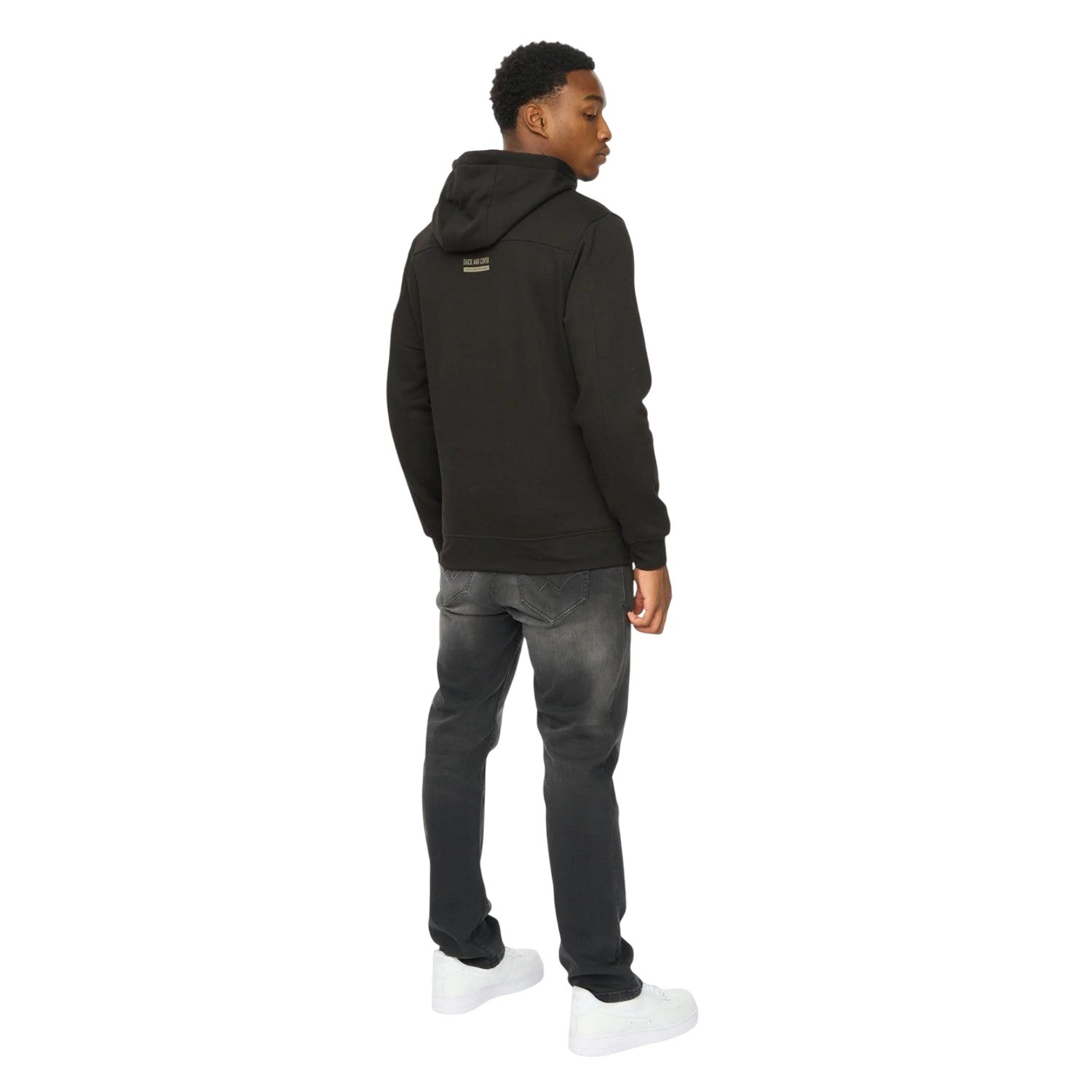 Black - Back - Duck and Cover Mens Skullmatic Hoodie