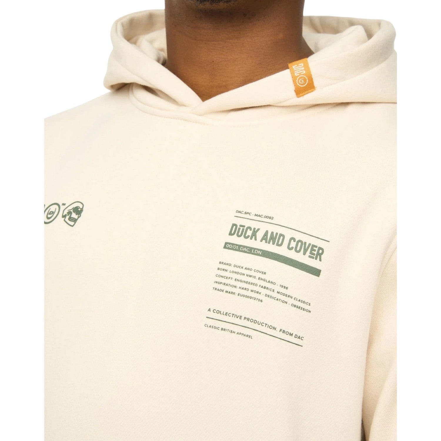 Off White - Side - Duck and Cover Mens Skullmatic Hoodie