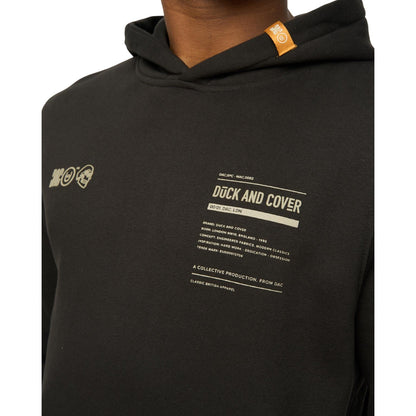 Black - Side - Duck and Cover Mens Skullmatic Hoodie