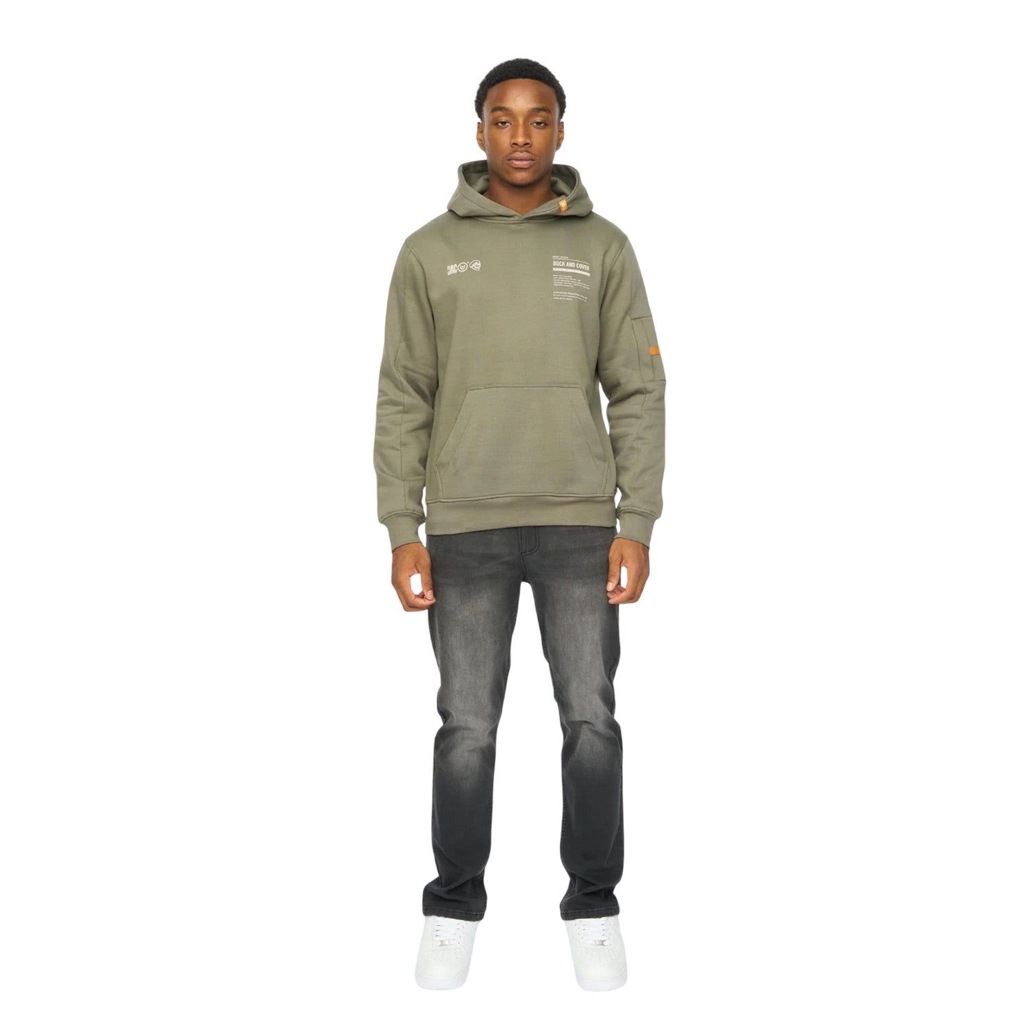 Dark Olive - Lifestyle - Duck and Cover Mens Skullmatic Hoodie