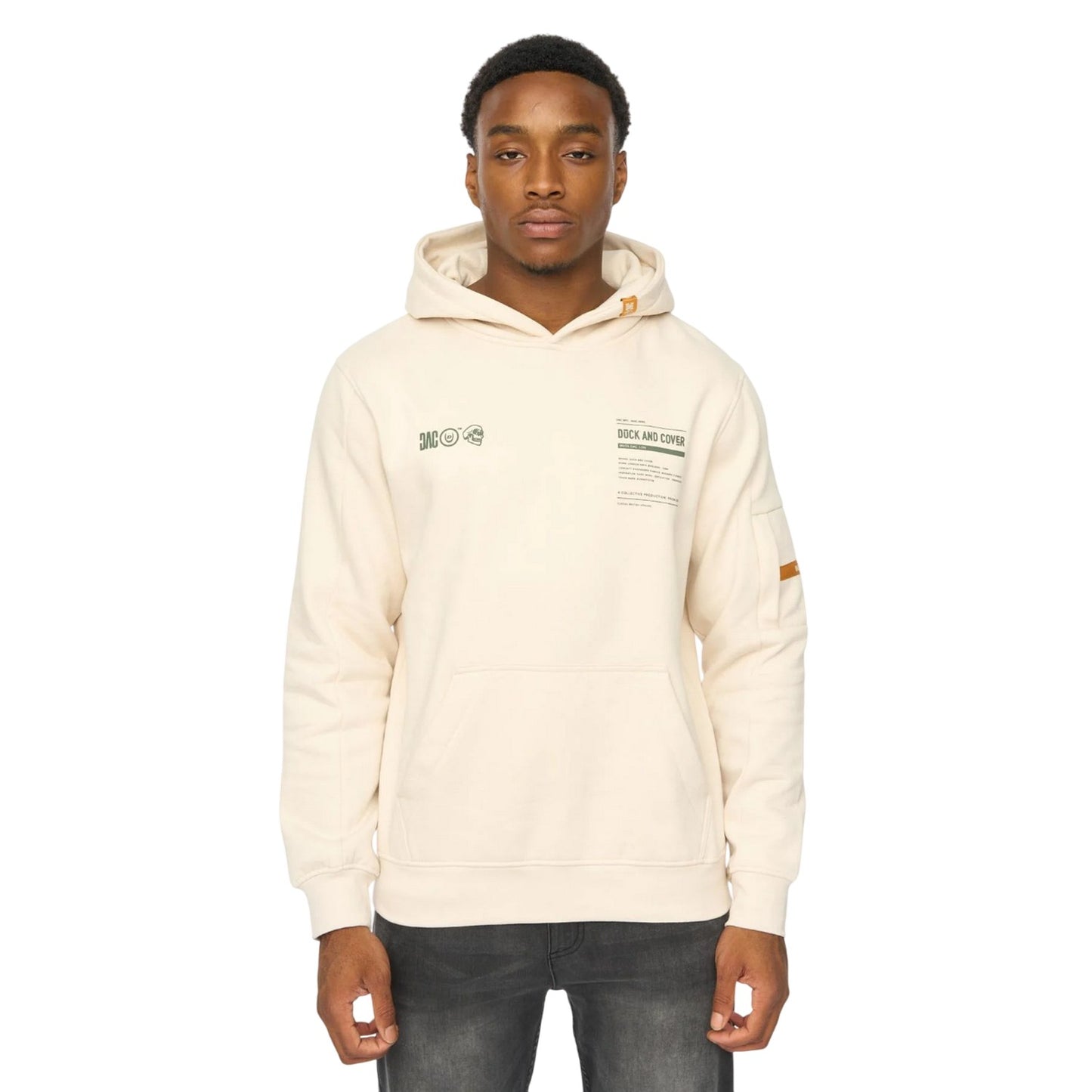 Off White - Front - Duck and Cover Mens Skullmatic Hoodie