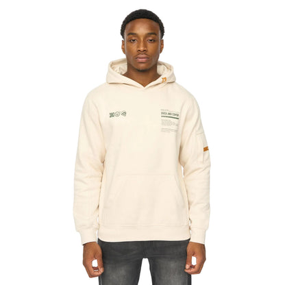 Off White - Front - Duck and Cover Mens Skullmatic Hoodie