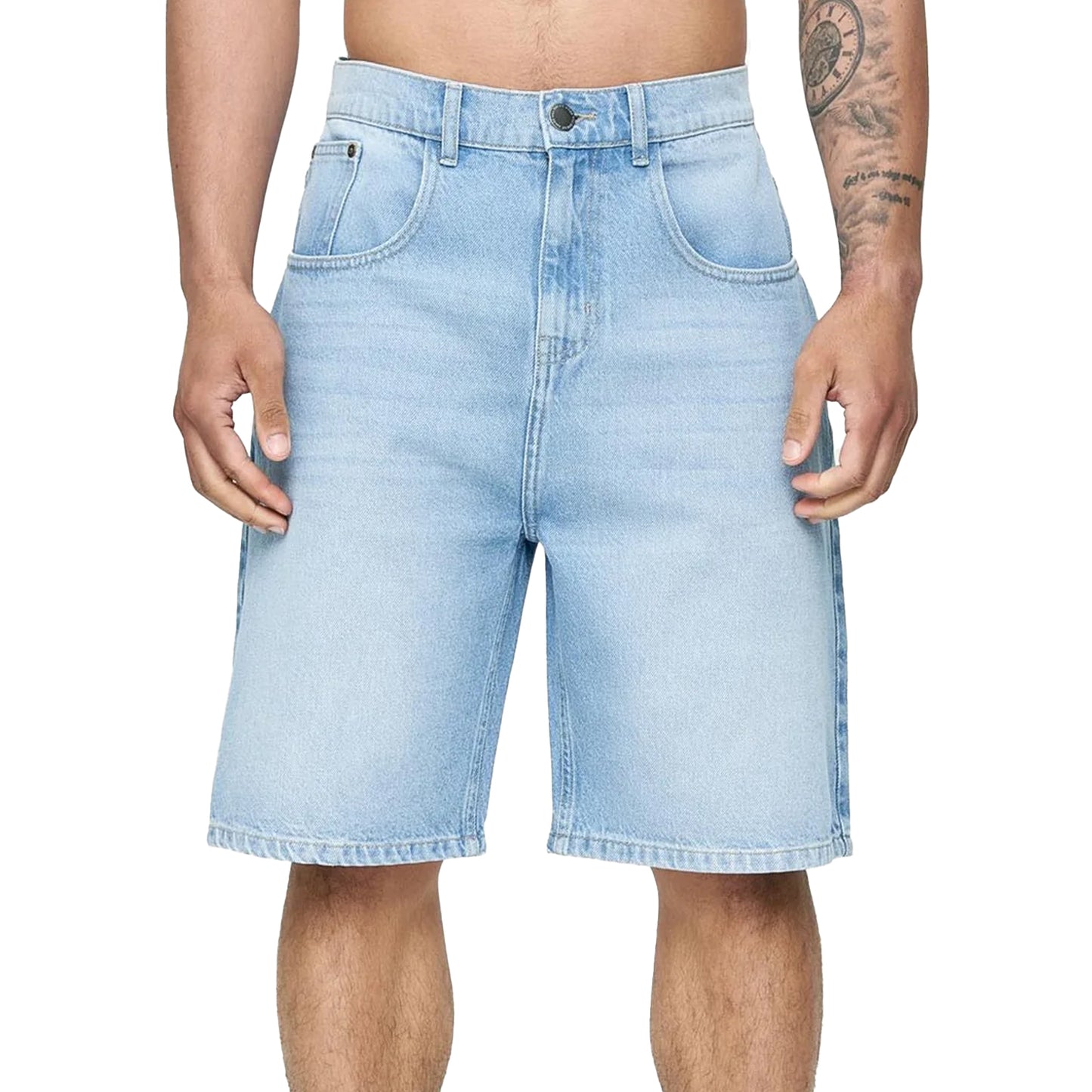 Light Wash - Front - Kings Will Dream Mens Studio Dubl Denim Shorts