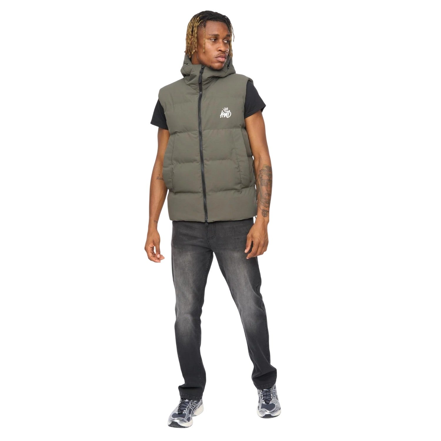 Olive - Lifestyle - Kings Will Dream Mens Nahjo Quilted Padded Gilet