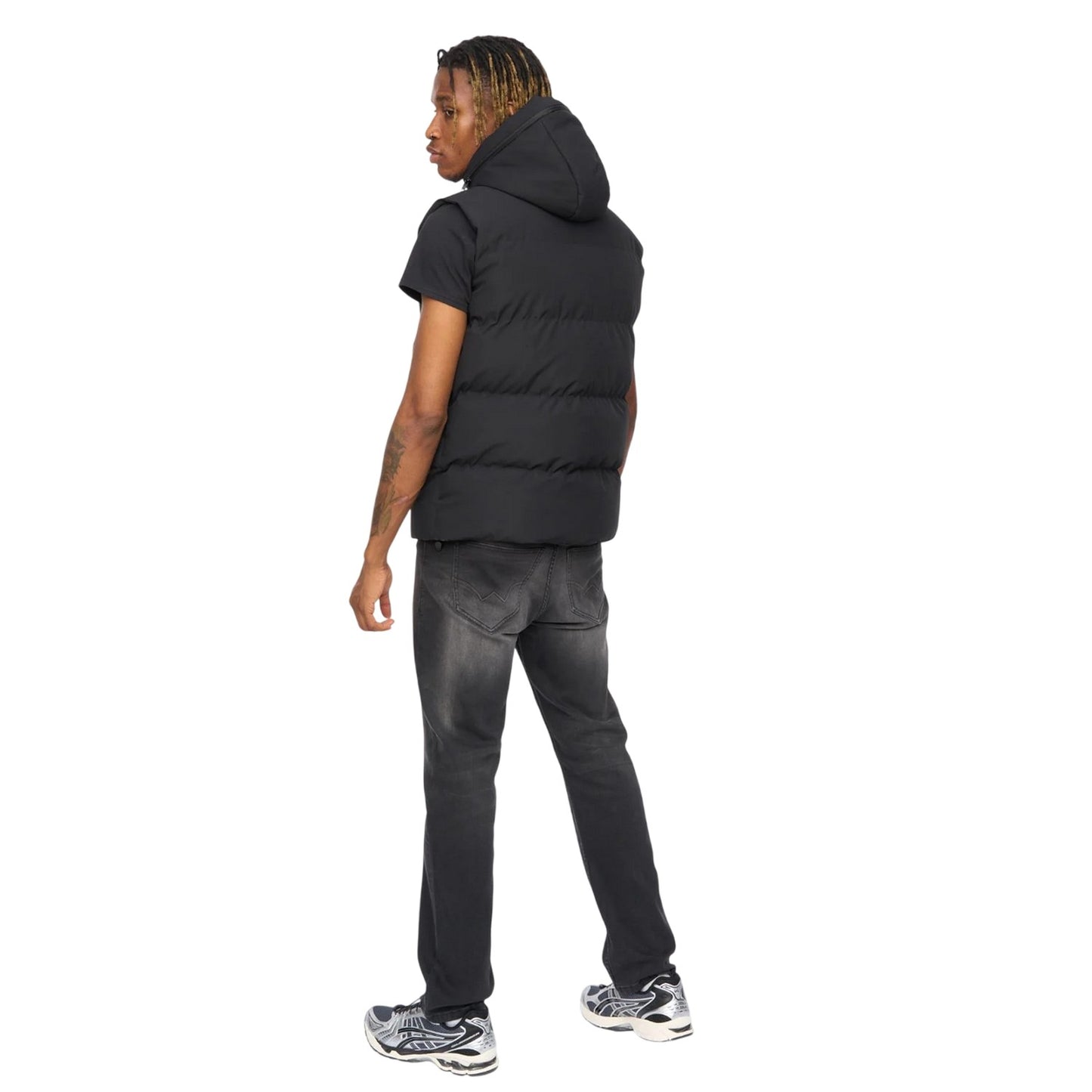 Black - Back - Kings Will Dream Mens Nahjo Quilted Padded Gilet