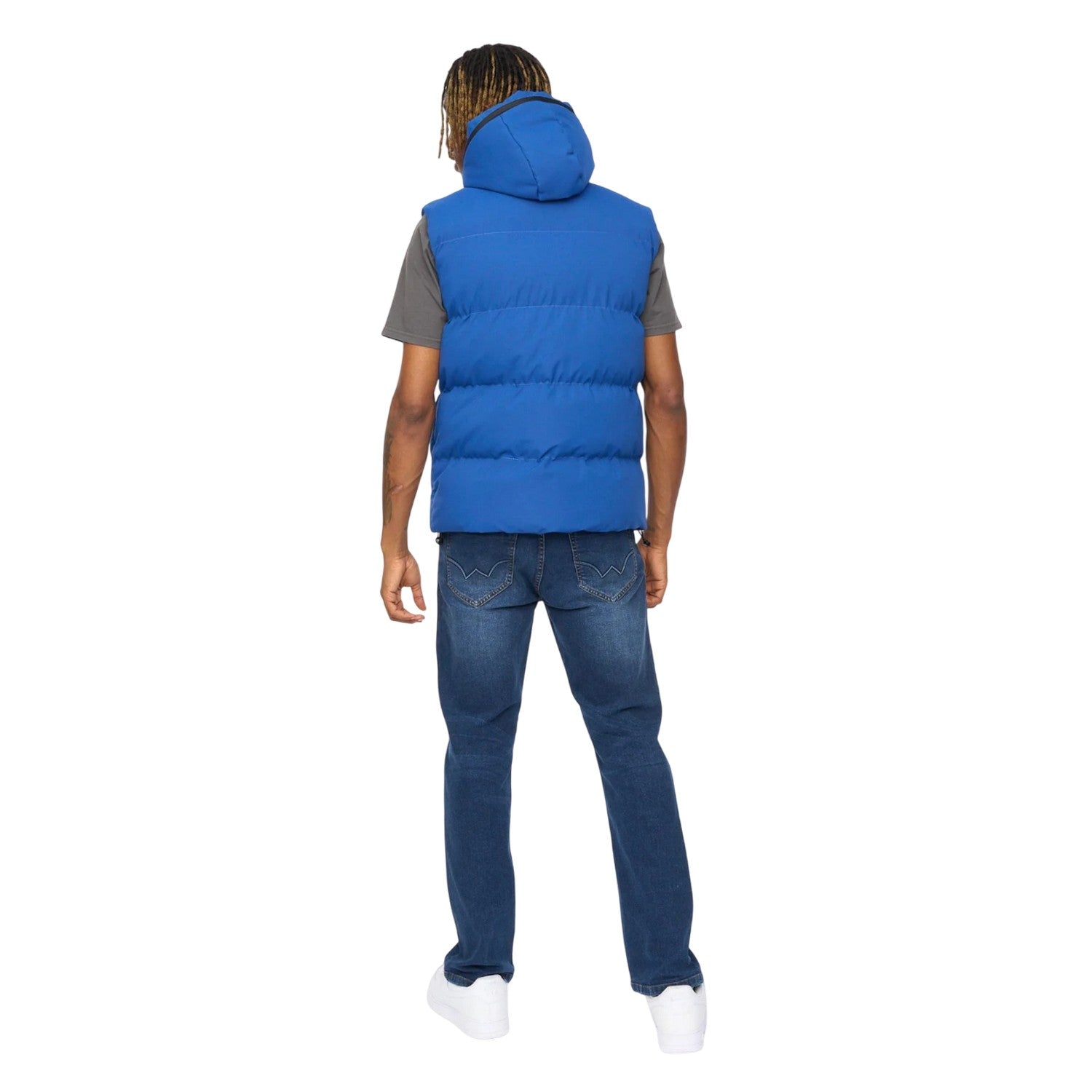 Blue - Back - Kings Will Dream Mens Nahjo Quilted Padded Gilet