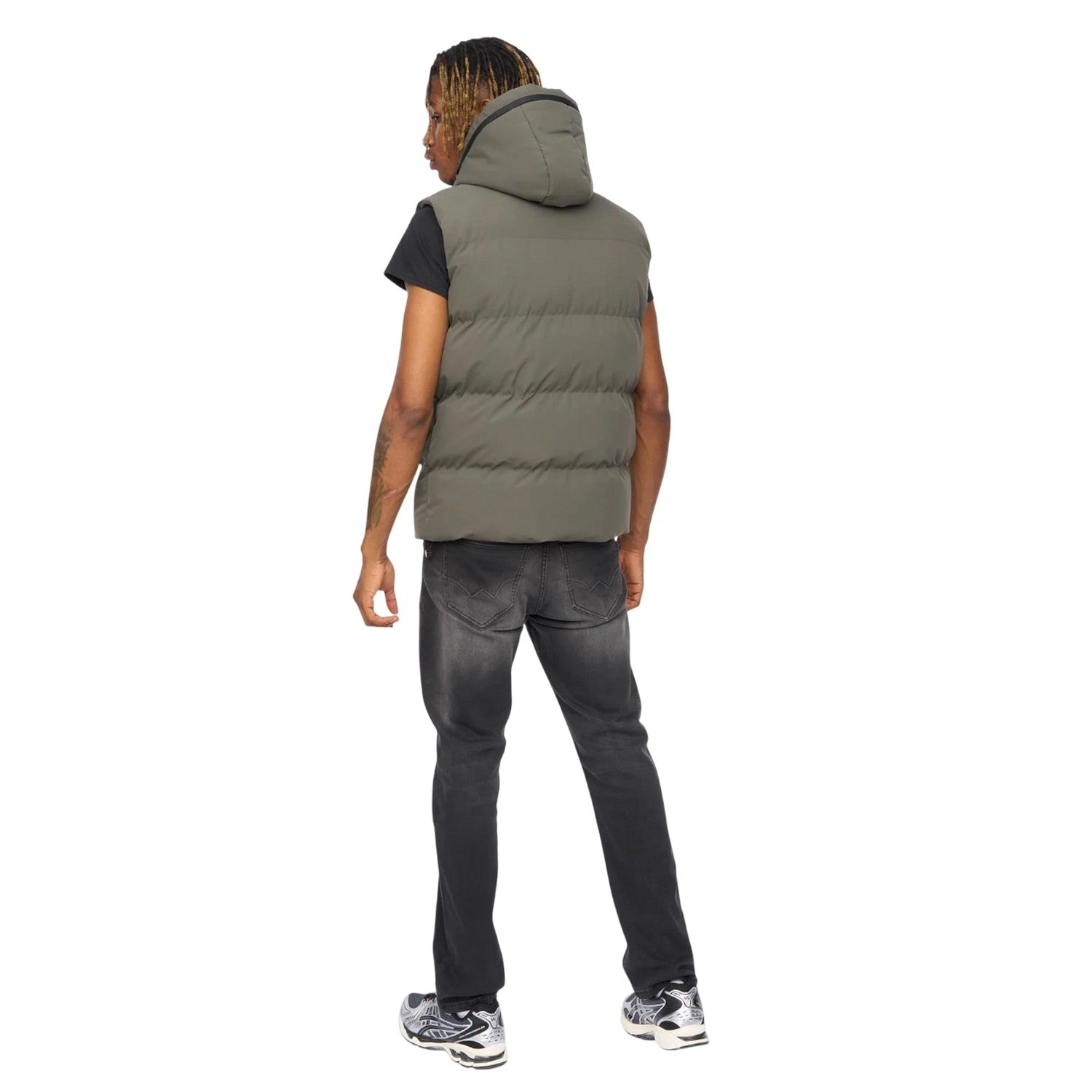Olive - Back - Kings Will Dream Mens Nahjo Quilted Padded Gilet