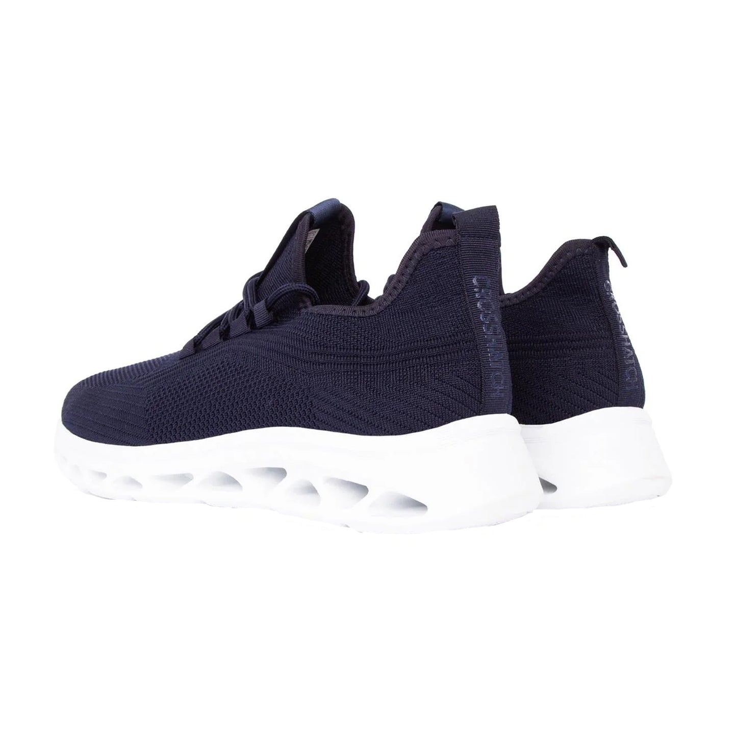 Navy-White - Back - Crosshatch Mens Trebedw Flyknit Trainers