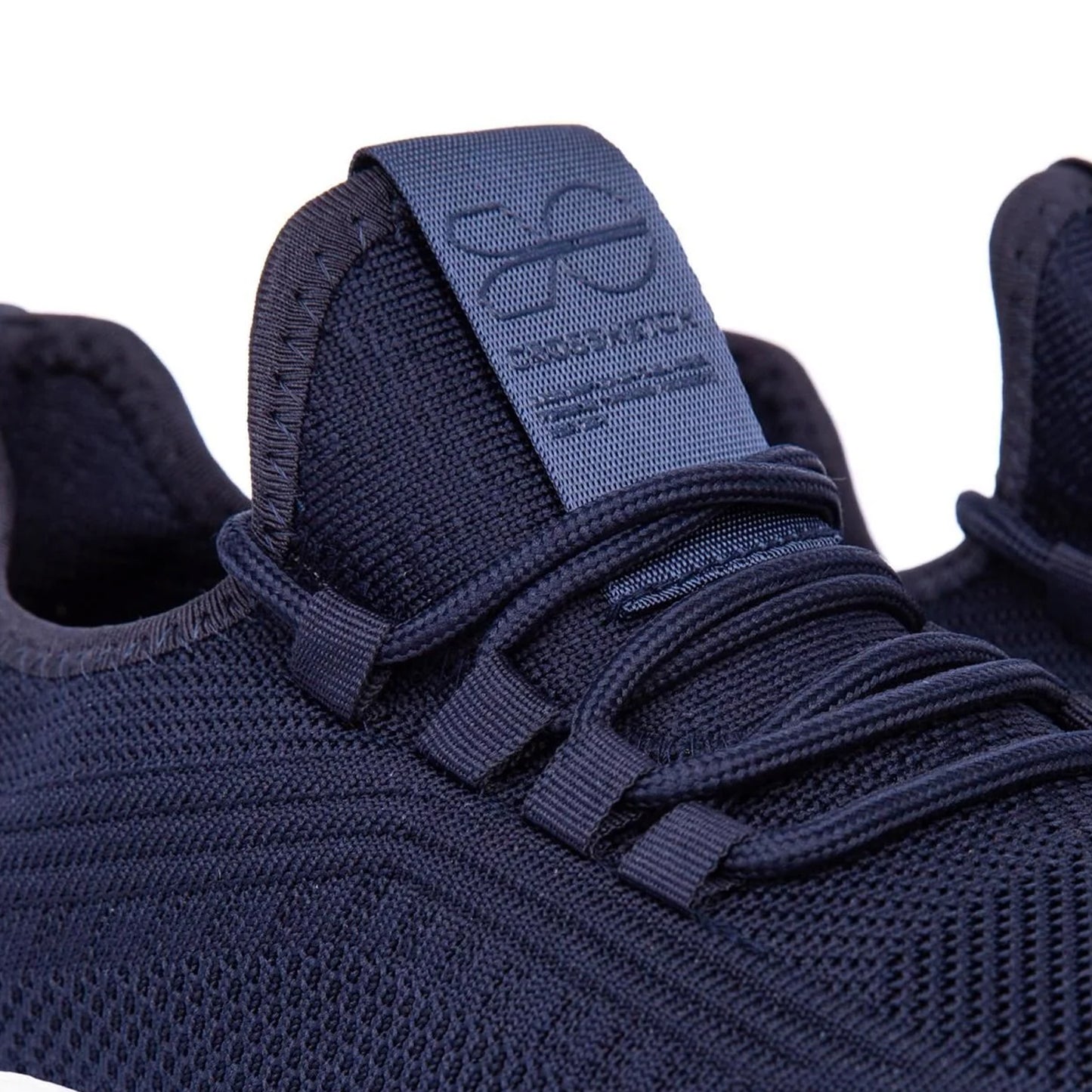 Navy-White - Side - Crosshatch Mens Trebedw Flyknit Trainers
