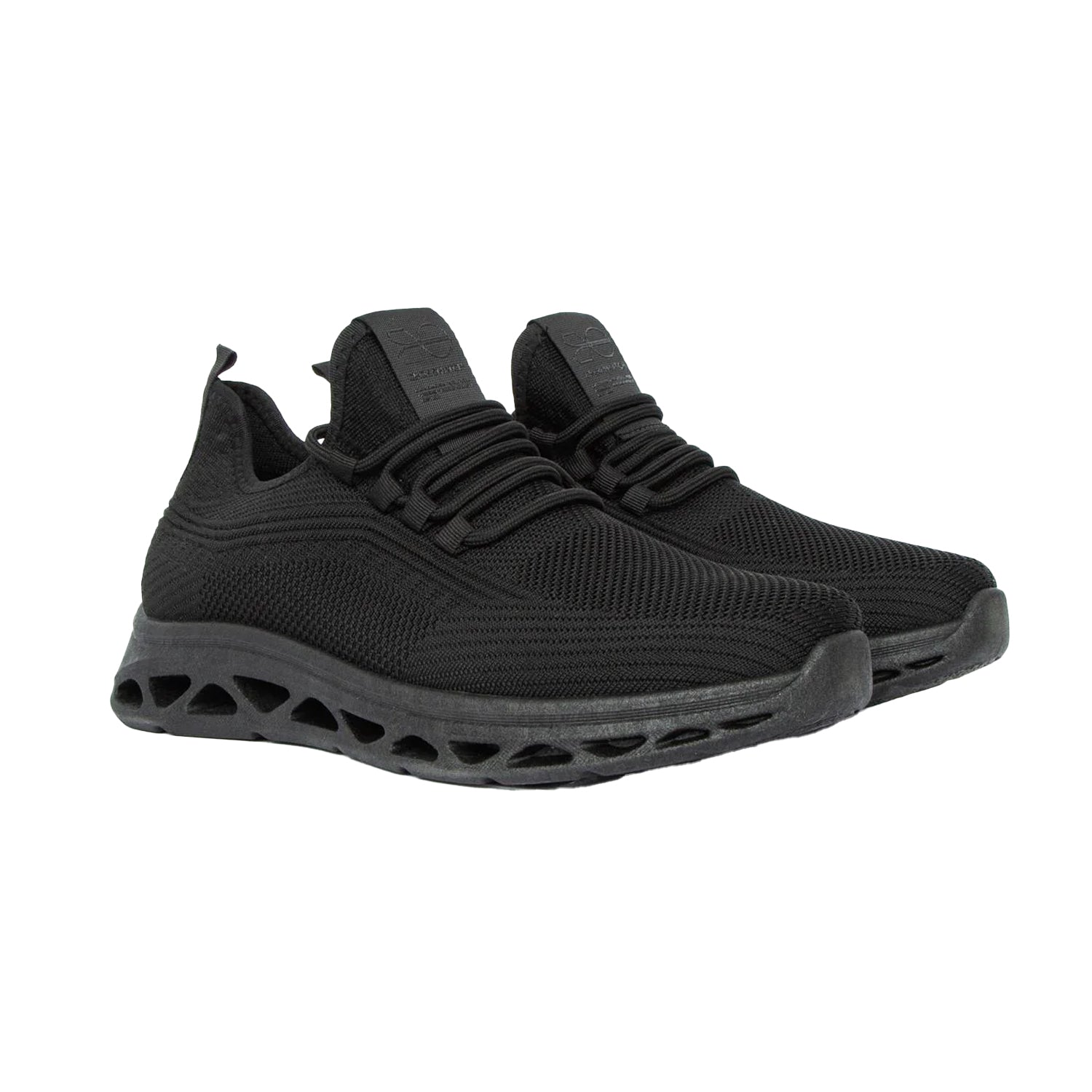 Black - Front - Crosshatch Mens Trebedw Trainers