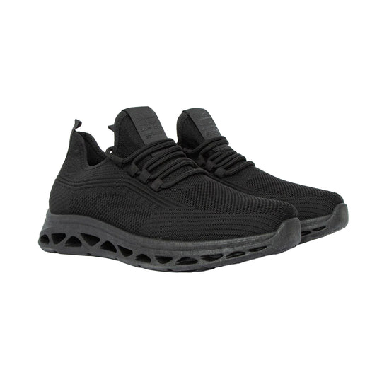 Black - Front - Crosshatch Mens Trebedw Trainers