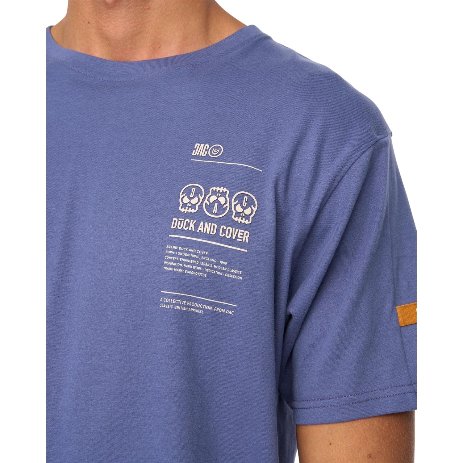 Denim Blue - Side - Duck and Cover Mens Cramptone T-Shirt