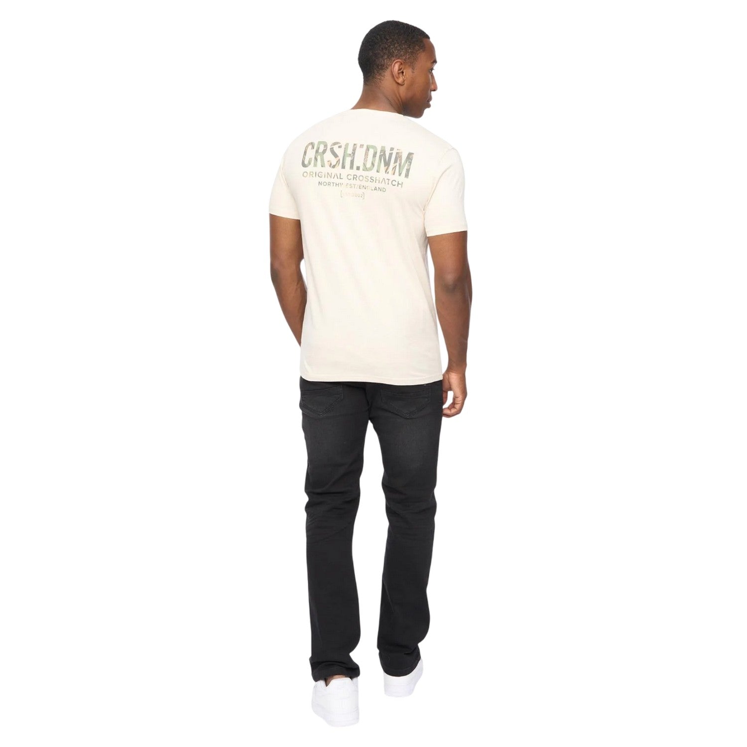 Off White - Back - Crosshatch Mens Campbox T-Shirt