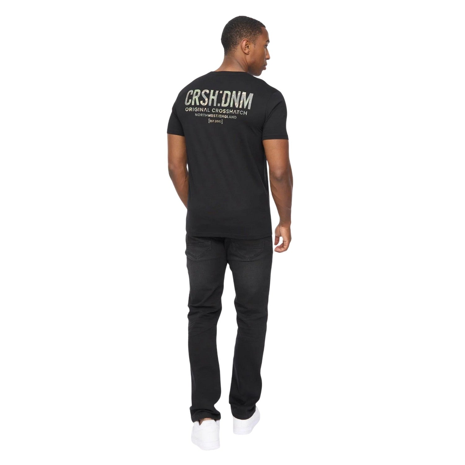 Black - Back - Crosshatch Mens Campbox T-Shirt