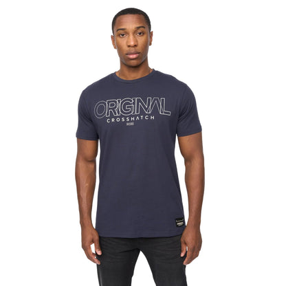 Navy - Front - Crosshatch Mens Carrimoore T-Shirt