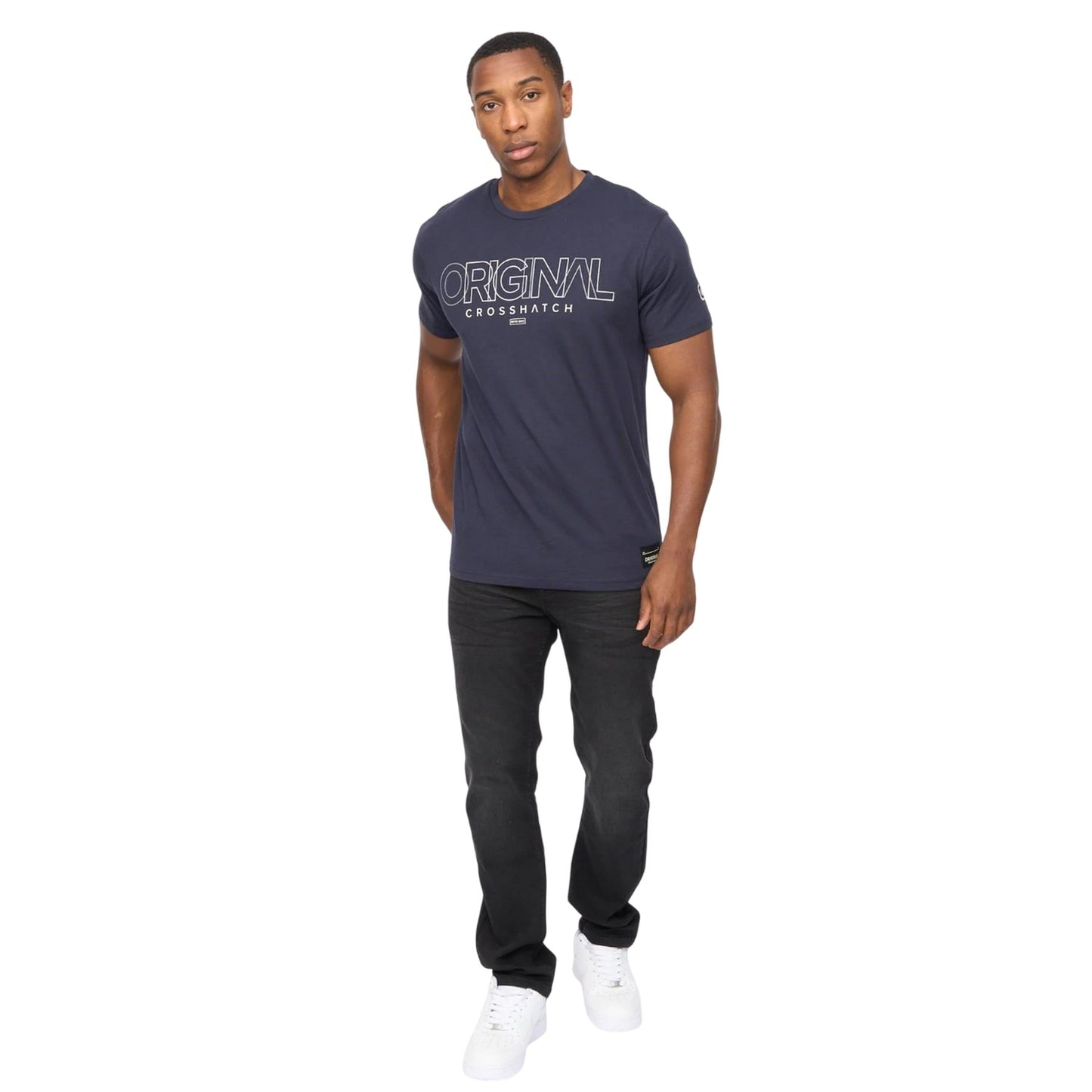 Navy - Lifestyle - Crosshatch Mens Carrimoore T-Shirt