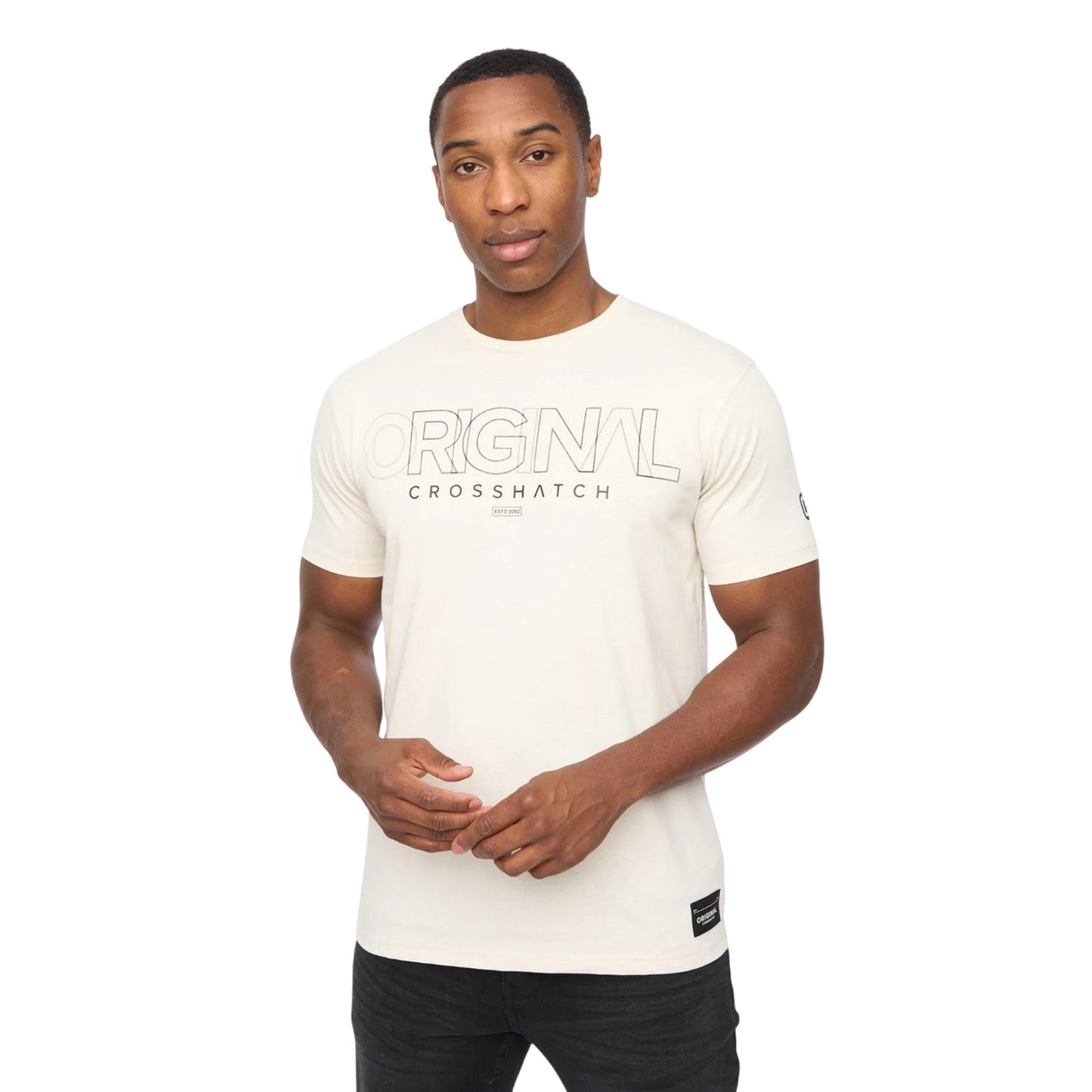 Off White - Front - Crosshatch Mens Carrimoore T-Shirt