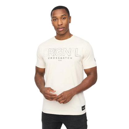 Off White - Front - Crosshatch Mens Carrimoore T-Shirt