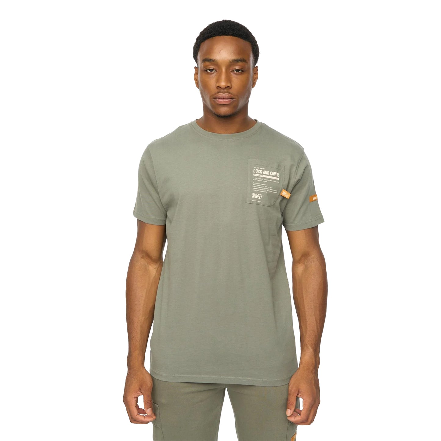 Dark Olive - Front - Duck and Cover Mens Adamsberg T-Shirt