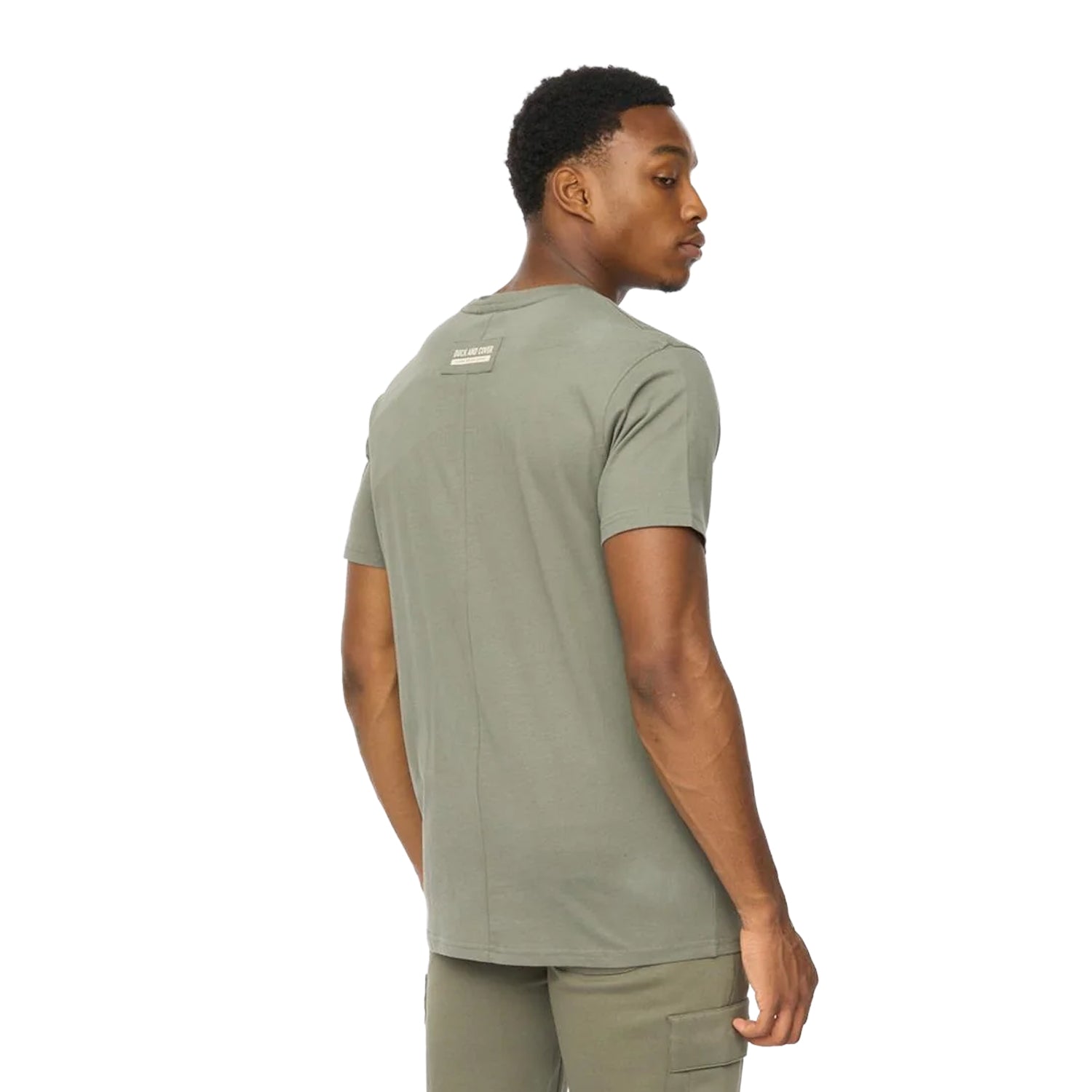 Dark Olive - Back - Duck and Cover Mens Adamsberg T-Shirt
