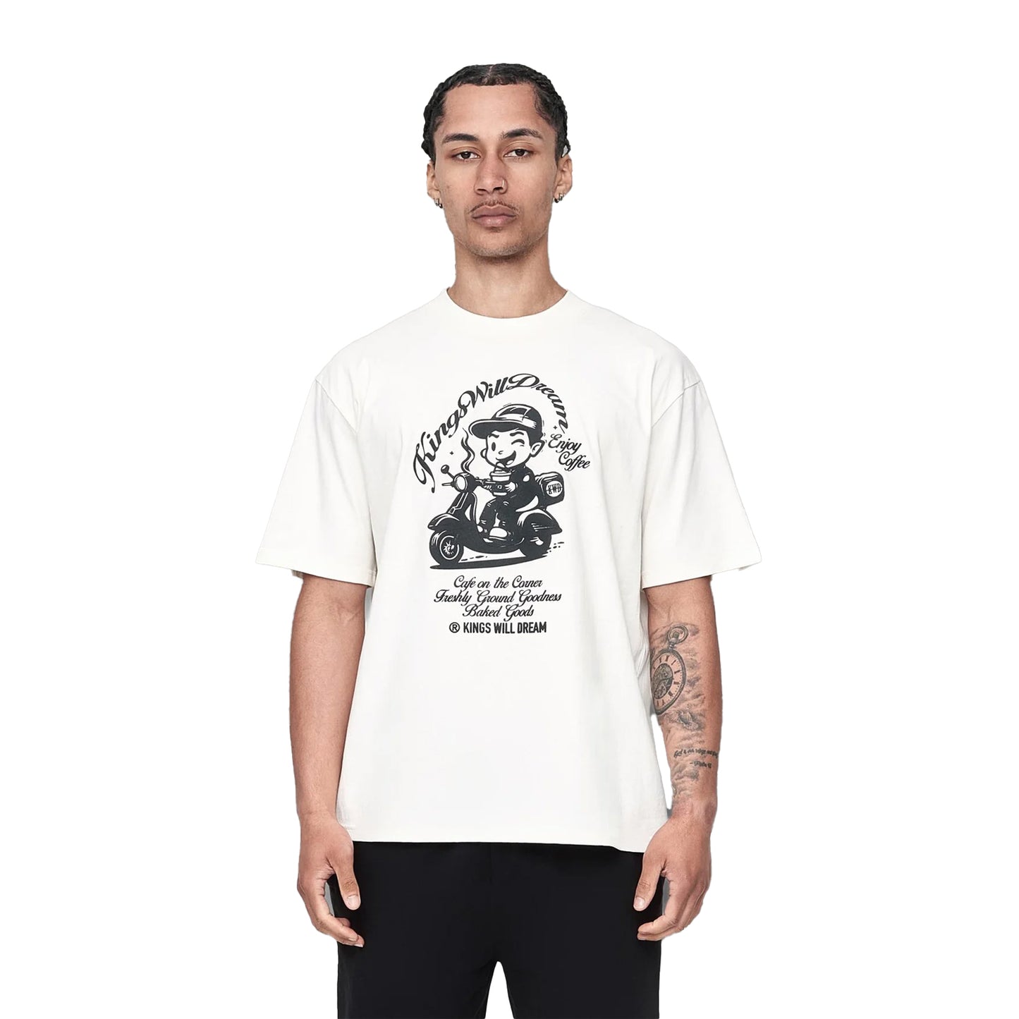 White - Front - Kings Will Dream Mens Studio Cafe Boy T-Shirt