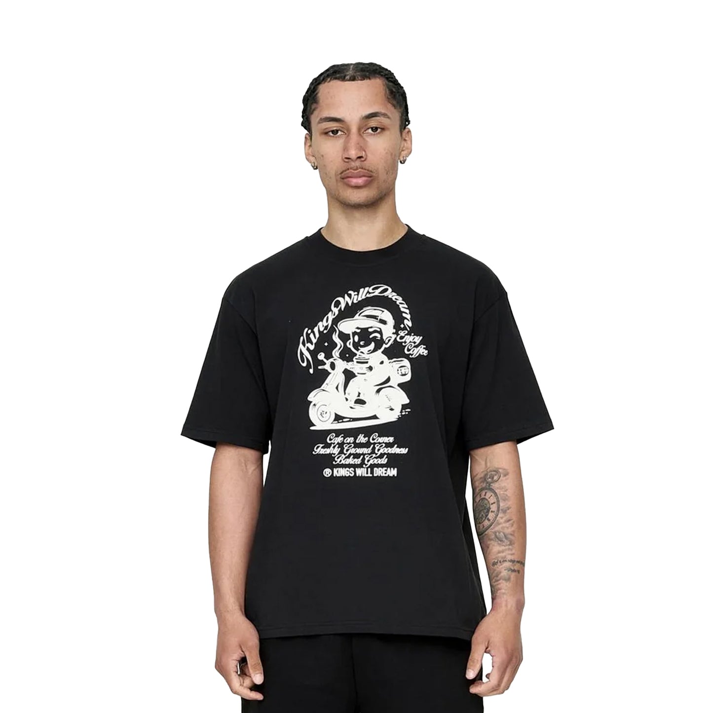 Black - Front - Kings Will Dream Mens Studio Cafe Boy T-Shirt