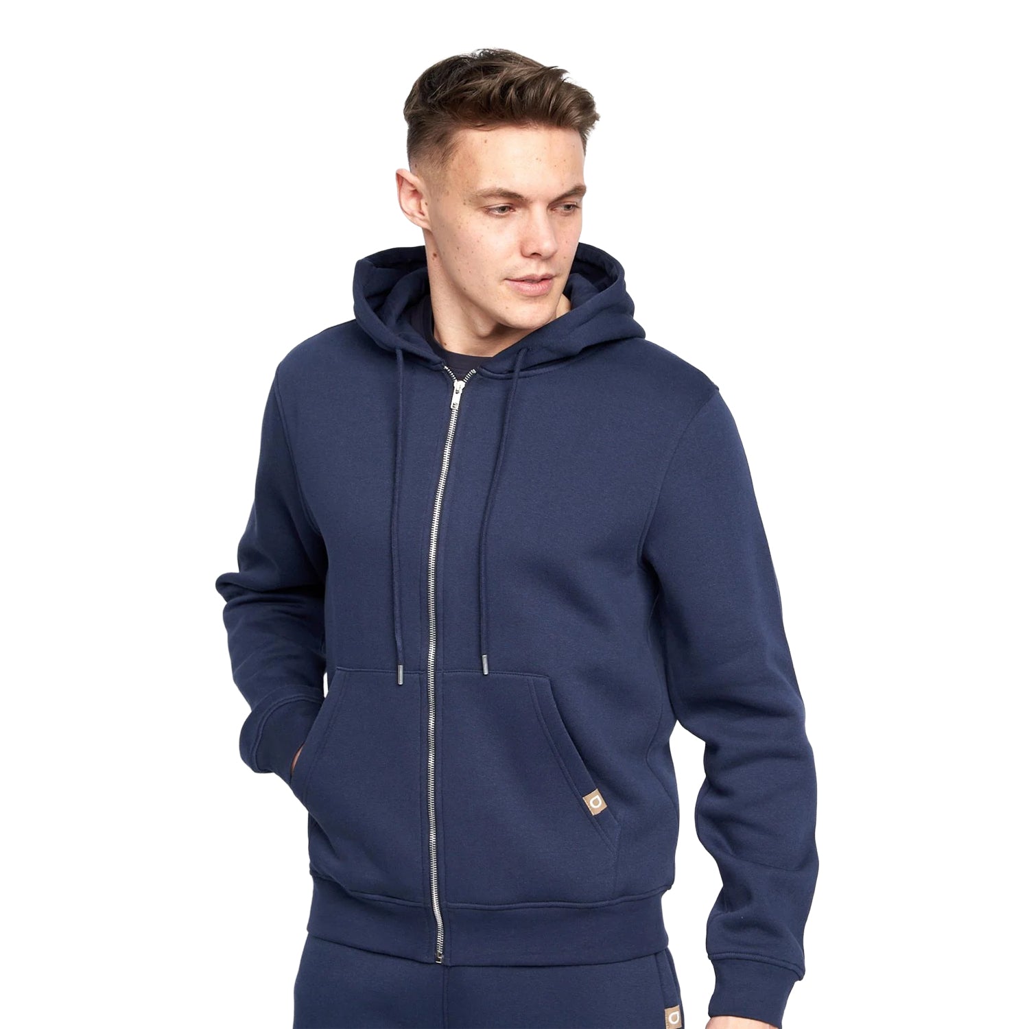 Navy - Back - Juice Mens Garret MVE Full Zip Hoodie