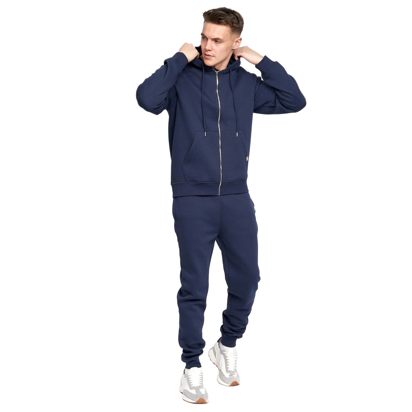 Navy - Side - Juice Mens Garret MVE Full Zip Hoodie