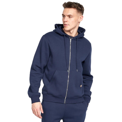 Navy - Front - Juice Mens Garret MVE Full Zip Hoodie