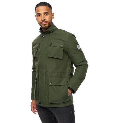 Olive - Front - Bewley & Ritch Mens Andarsen Funnel Neck Jacket