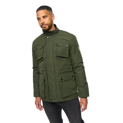 Olive - Back - Bewley & Ritch Mens Andarsen Funnel Neck Jacket