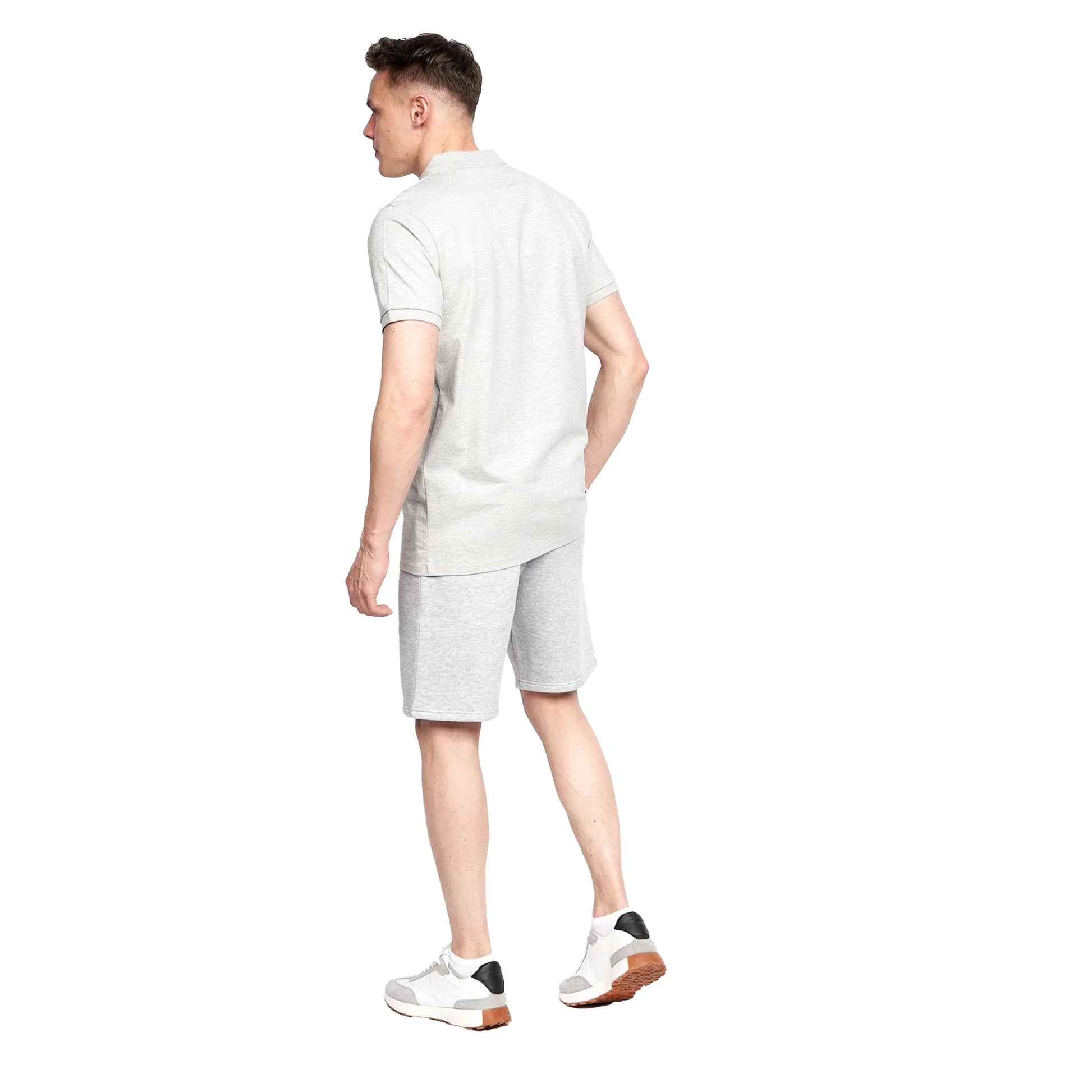 Grey - Back - Juice Mens Pritchard Polo Shirt