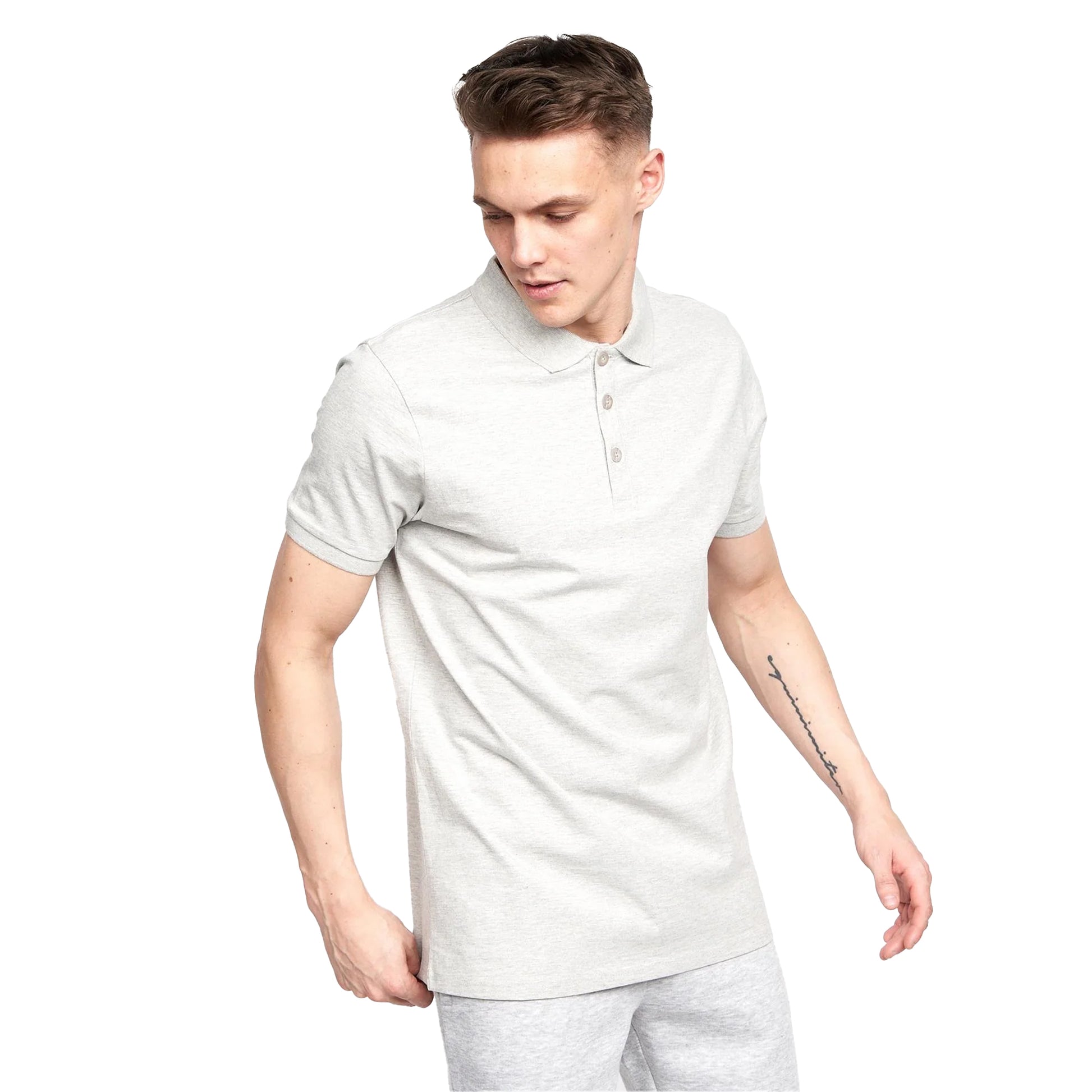 Grey - Side - Juice Mens Pritchard Polo Shirt