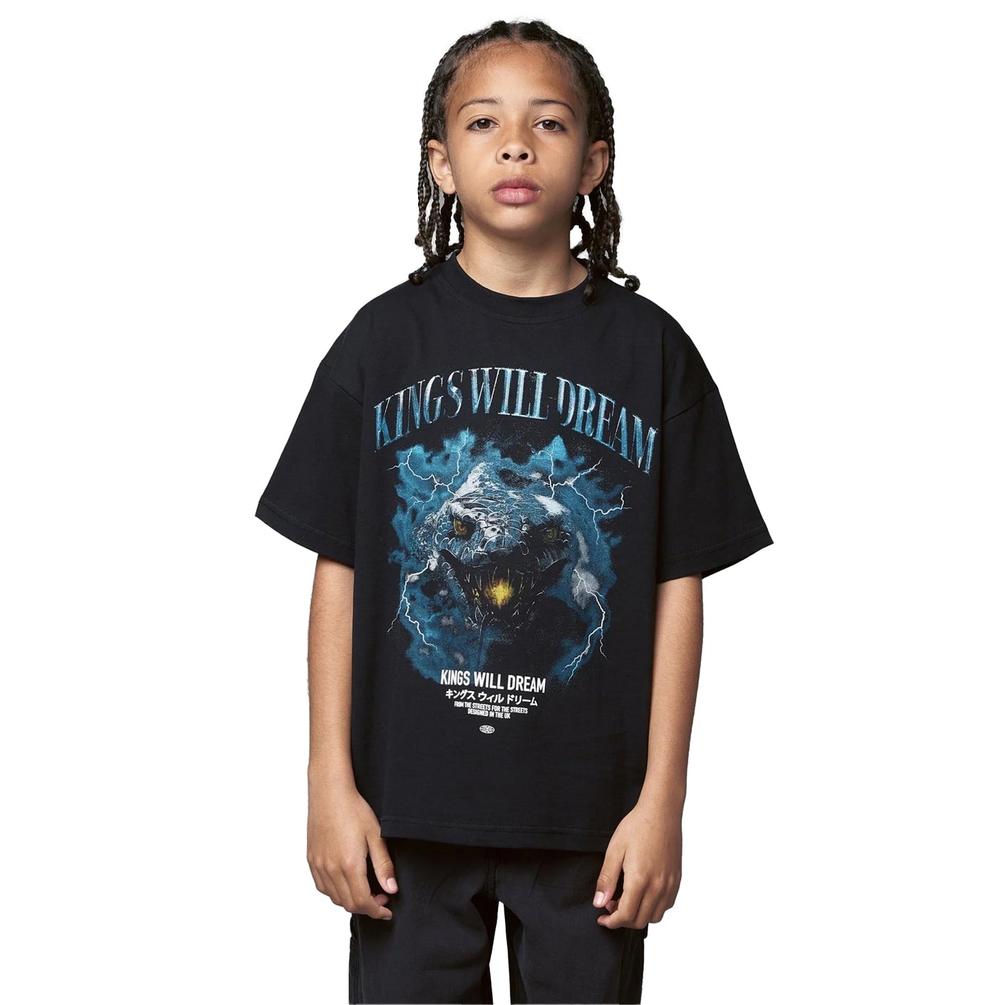 Black - Front - Kings Will Dream Boys Studio - Snake Smile T-Shirt