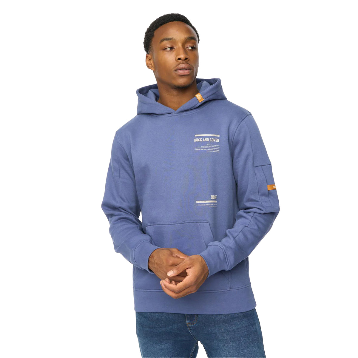 Denim Blue - Side - Duck and Cover Mens Ambridge Hoodie