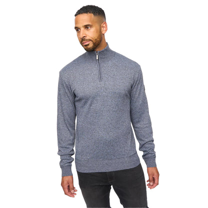 Charcoal Marl - Front - Bewley & Ritch Mens Delloway Funnel Neck Jumper