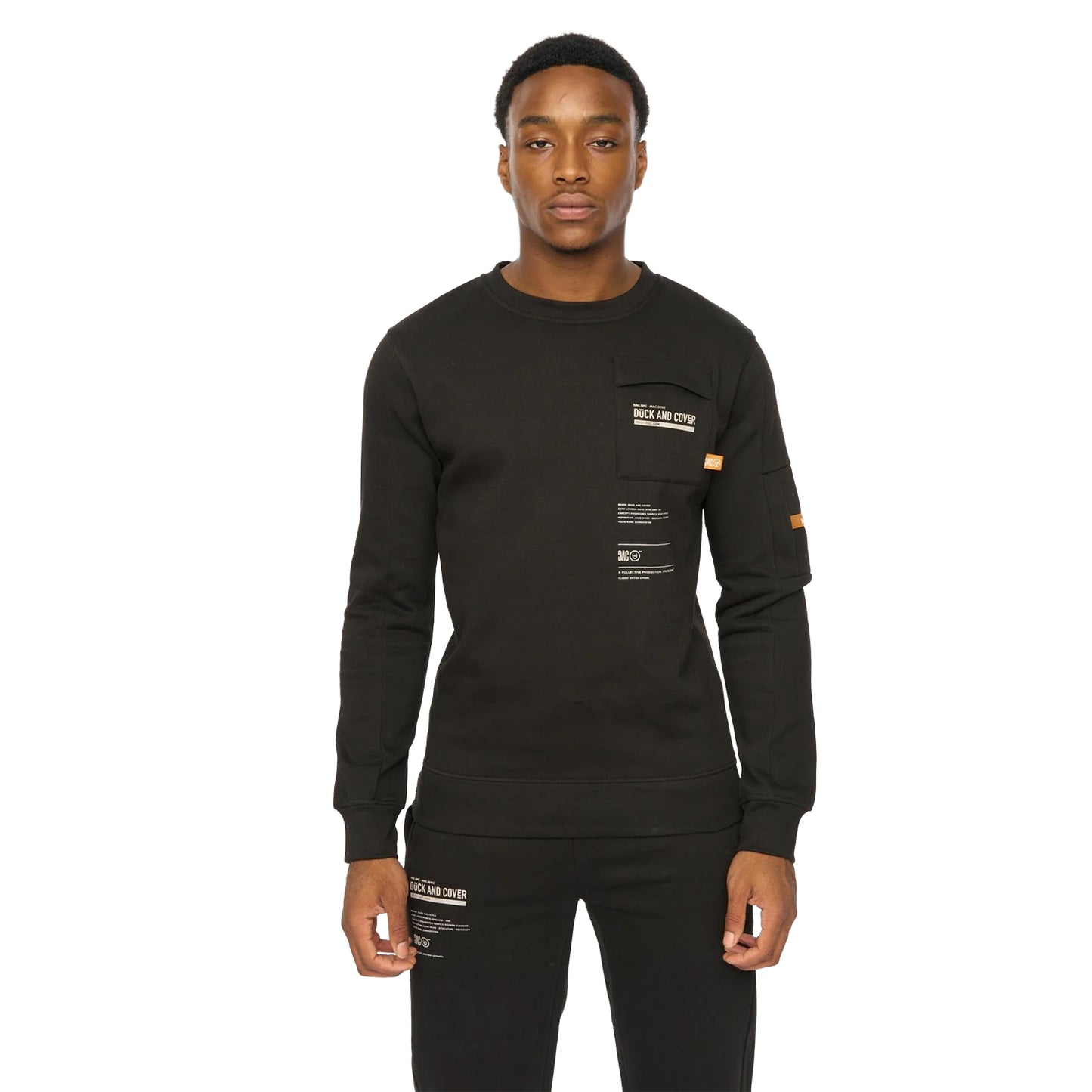 Black - Front - Duck and Cover Mens Applewood Sweatshirt