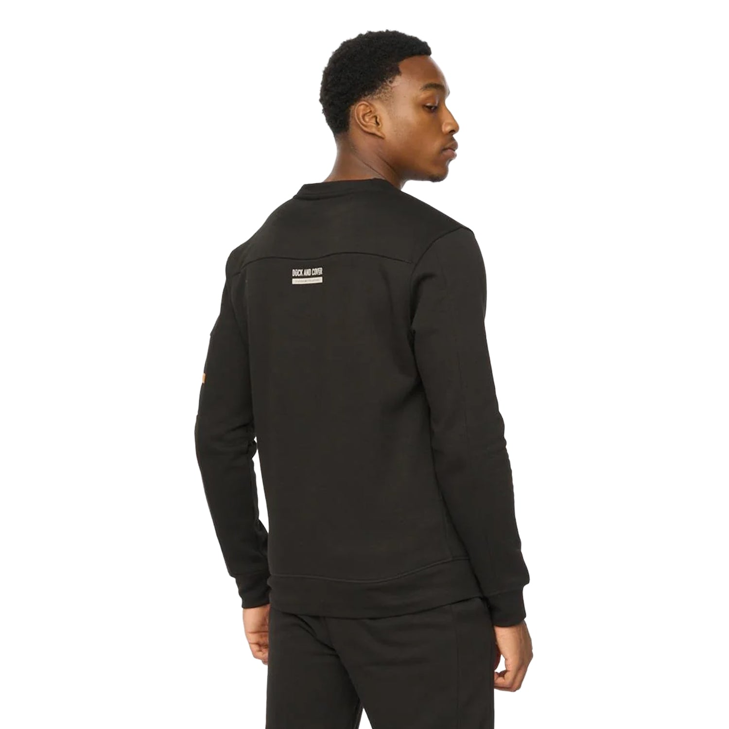 Black - Back - Duck and Cover Mens Applewood Sweatshirt