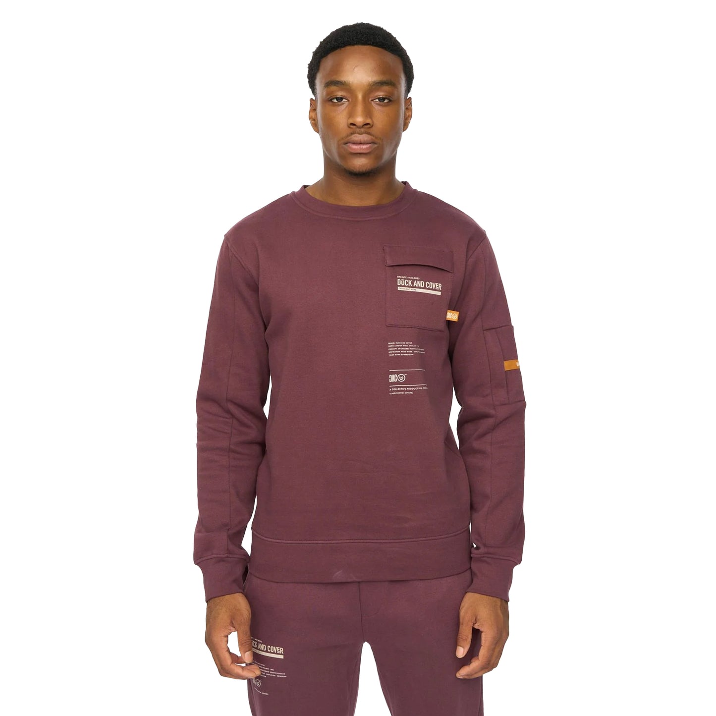 Raisin - Front - Duck and Cover Mens Applewood Sweatshirt