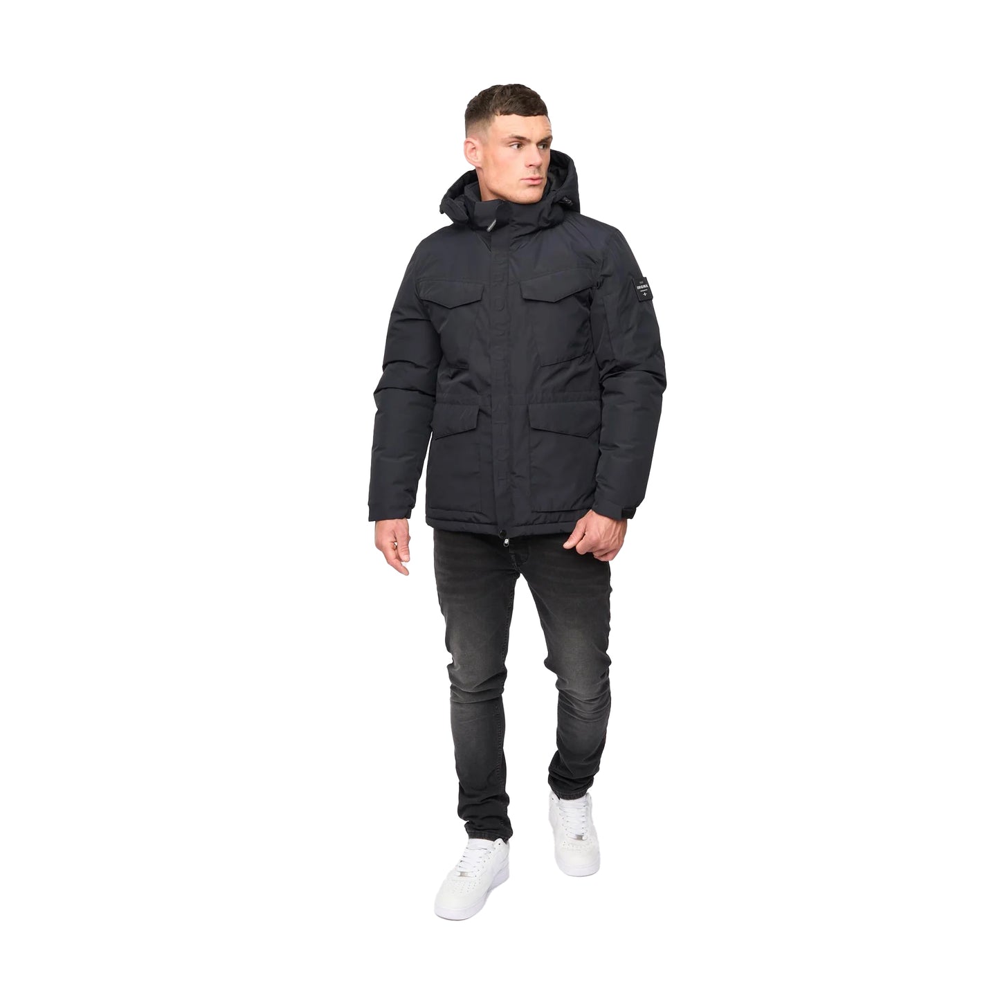Black - Side - Crosshatch Mens Plentons Jacket