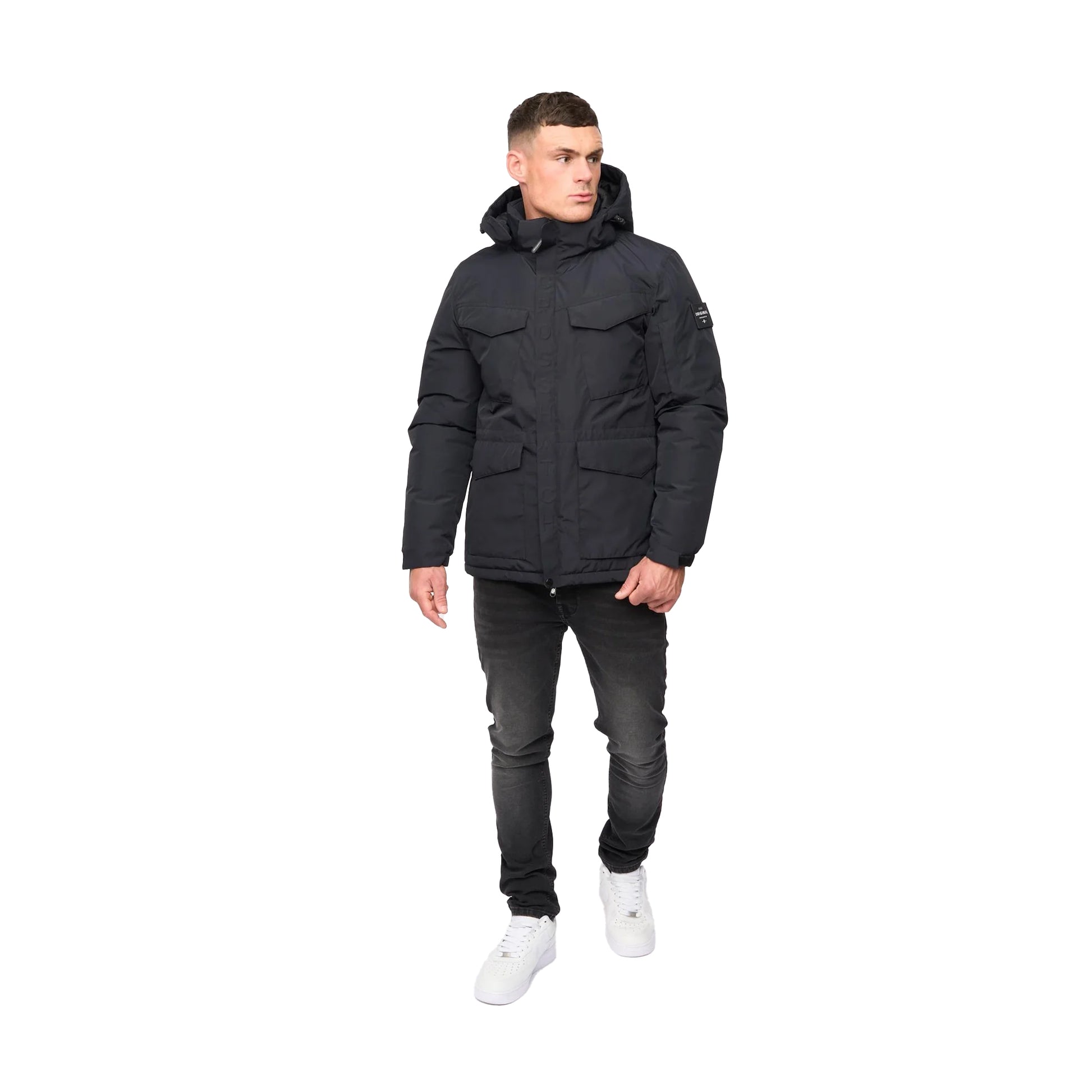 Black - Side - Crosshatch Mens Plentons Jacket