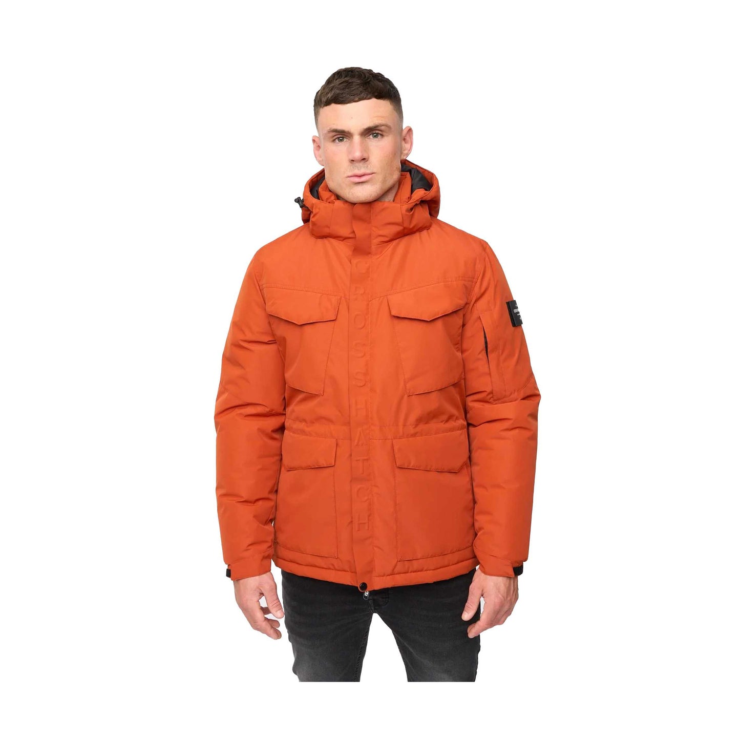 Burnt Orange - Front - Crosshatch Mens Plentons Jacket