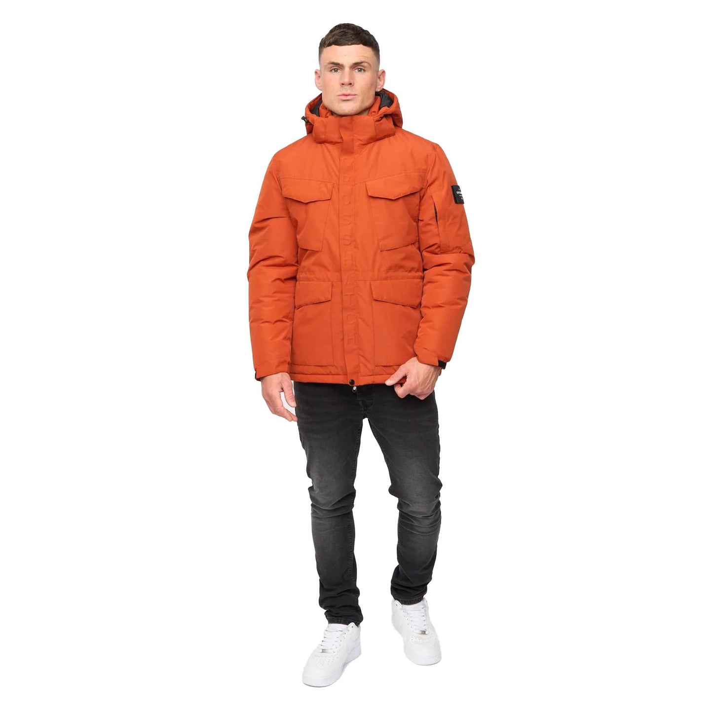 Burnt Orange - Side - Crosshatch Mens Plentons Jacket